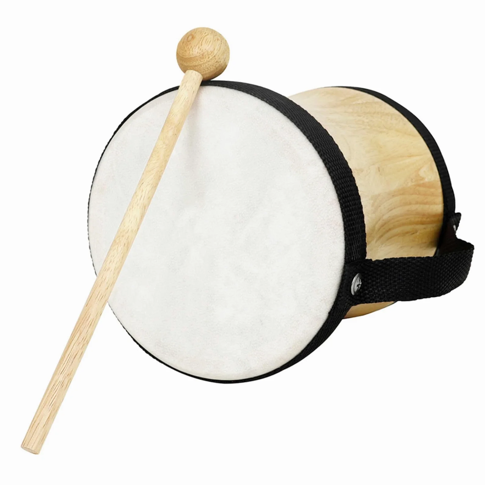 Tamburo a Mano per Ragazzo Ragazza con Pelle di Montone e Legno, Strumento Musicale Percussione Educativo con Suono Chiaro e Qualità Durevole, per L'apprendimento