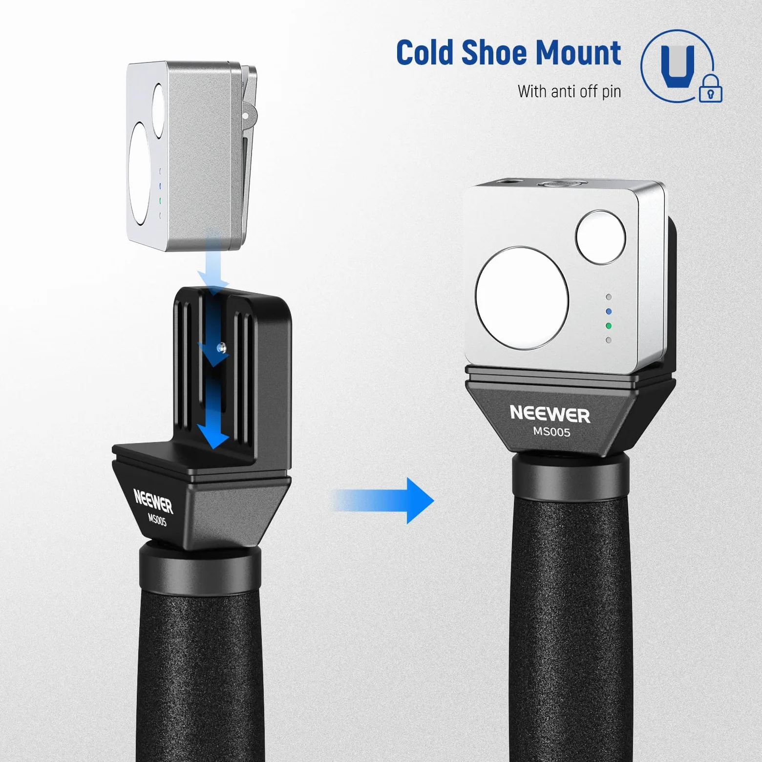 NEEWER Microfono Lavalier Telescopico da 13"/33cm con Parabrezza Anti-Scivolo in Schiuma Anti-Scivolo per Interviste, Compatibile con Rode Wireless Go II DJI Mic CM31, MS005