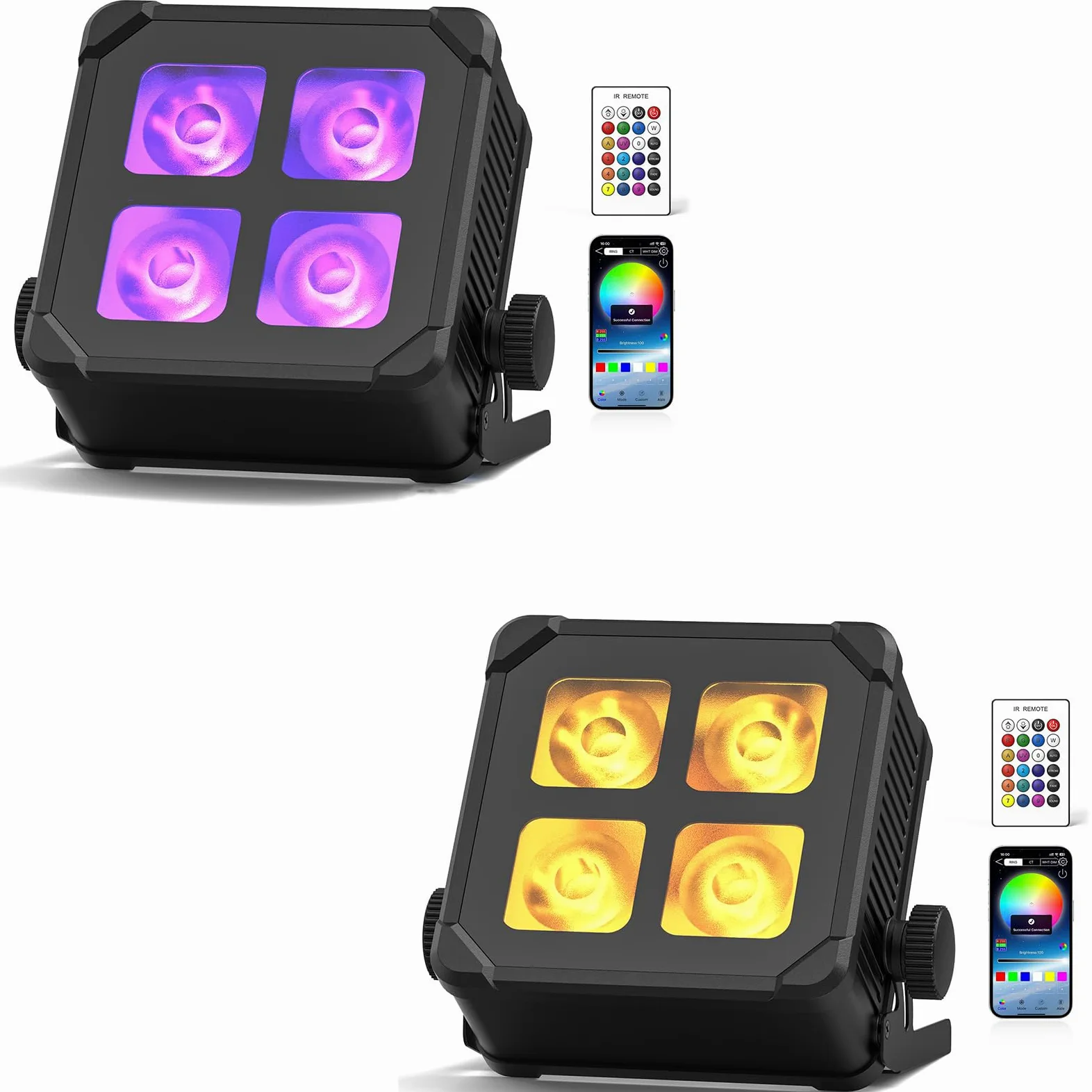 LED Par impermeabile Akku, 40 W RGBWA+UV luce da palcoscenico senza fili ricaricabile con controllo remoto/App/DMX512 per esterni, uplight per matrimoni, concerti, decorazione della casa