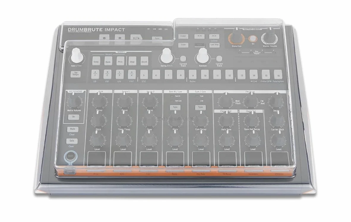 Decksaver Cover for Arturia Drumbrute Impact, Keyboard Protection, Dustproof, Robust, Transparent