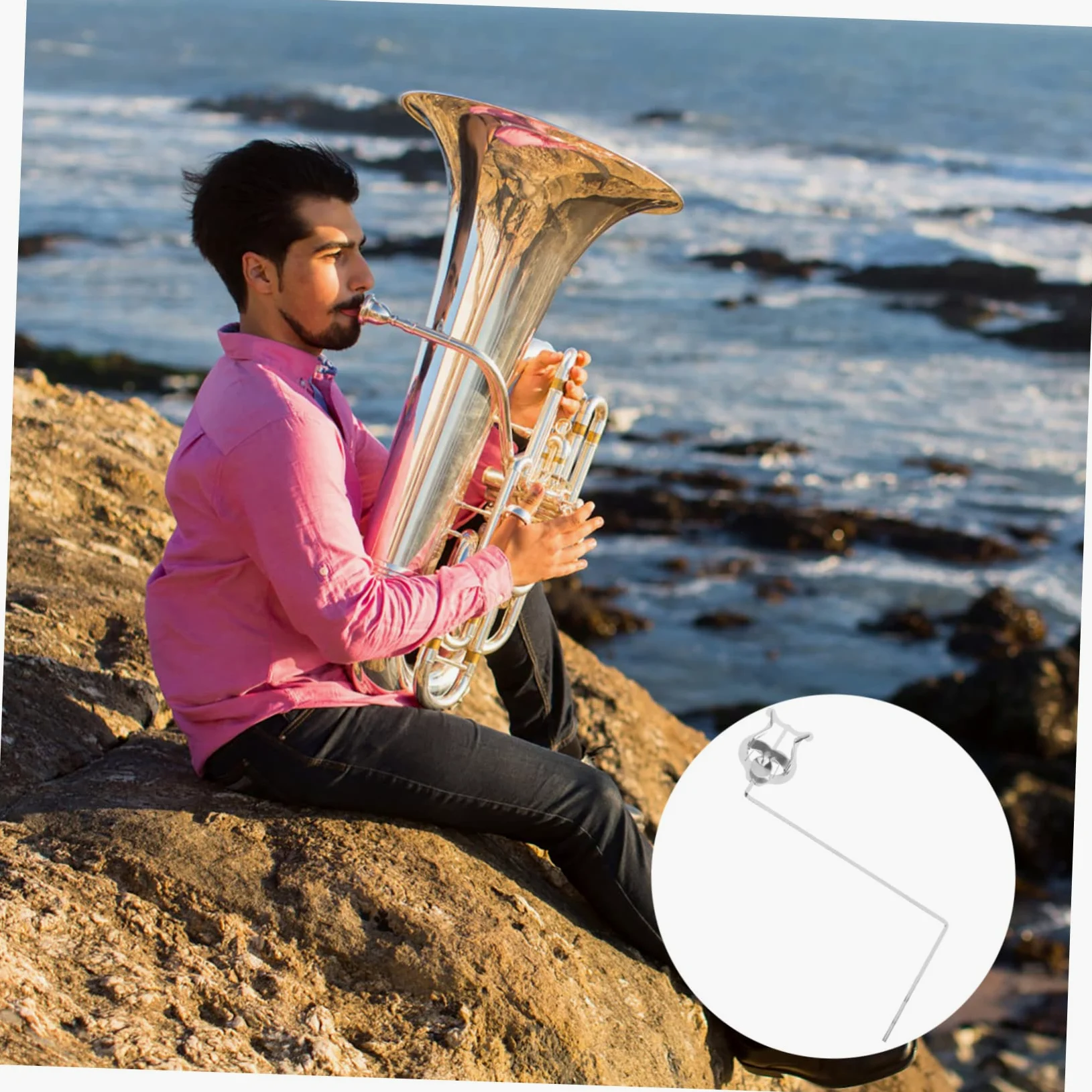 BESPORTBLE Morsetto Portatile per Spartiti Musicali in Metallo Placcato, Clip a Morsetto per Strumenti Fiato come Tromba, Tuba e Clarinetto Basso, Accessorio per Esibizioni e Marce Musicali