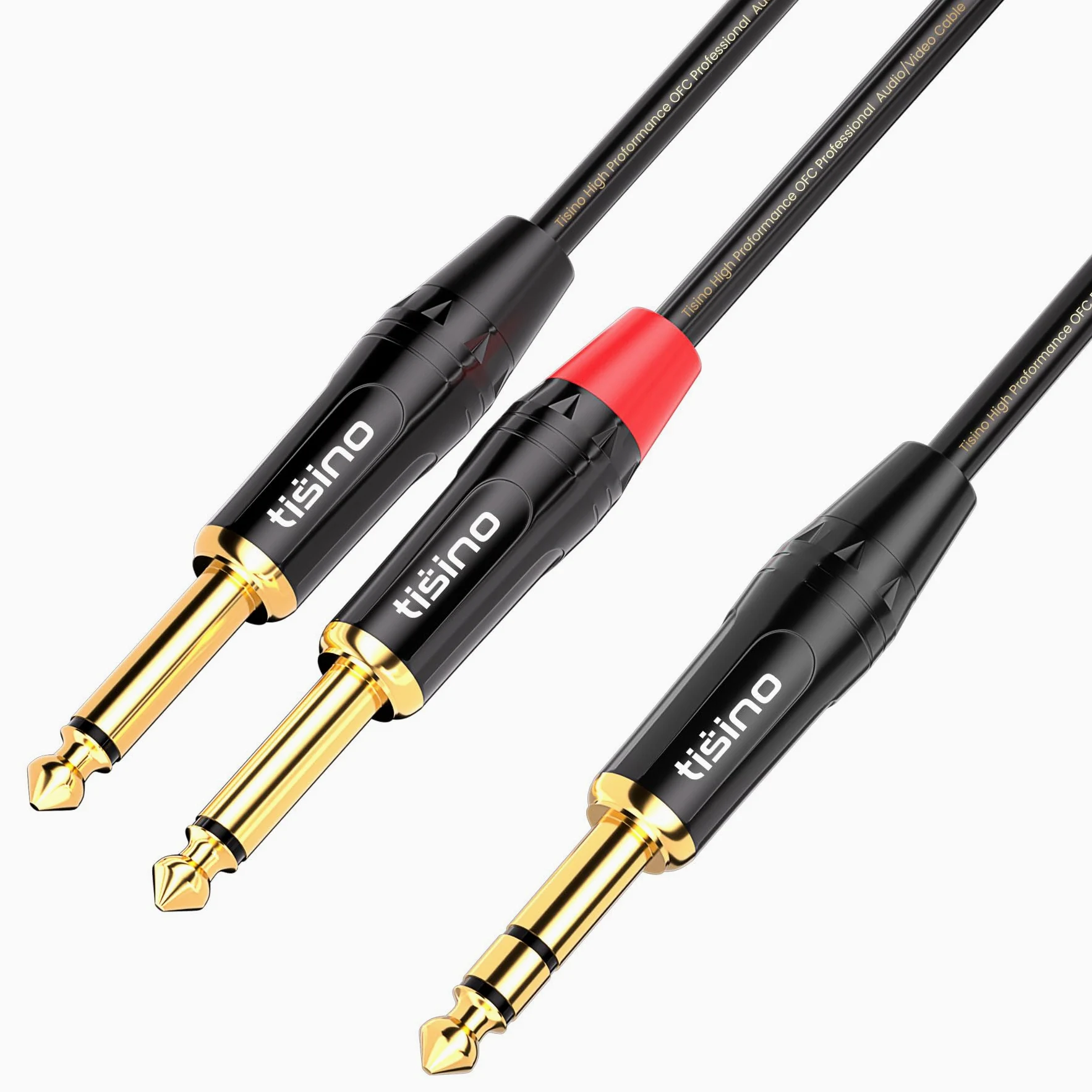 Tisino Cavo Jack Splitter a Y 6.35mm TRS Stereo a Doppio 6.35mm TS Mono Send e Return Insert Cavo Patch Cord Per Altoparlanti, Mixer Audio - 2M