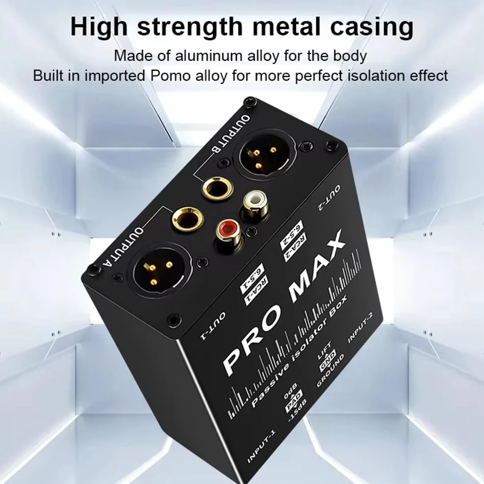 XLR 6.5 Isolatore Audio, Eliminatore di Corrente Audio, Microfono A Terra del Microfono A Trasmissione in Diretta