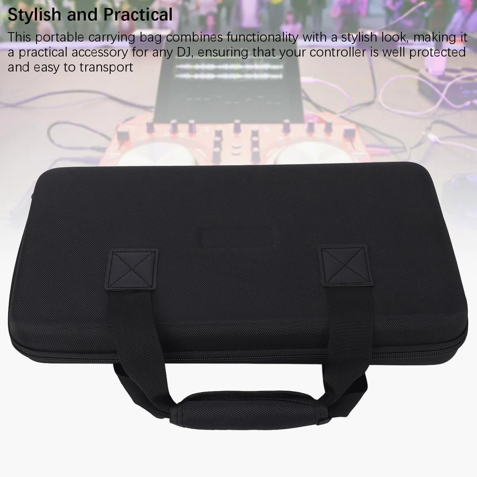 Borsa di Trasporto Portatile, Dual Zipper DJ Controllo di Stoccaggio del Controller con Tampone di Stoccaggio di Spugna Buffer EVA,40 x 25 x 8cm / 15.7 x 9.8 x 3.1in