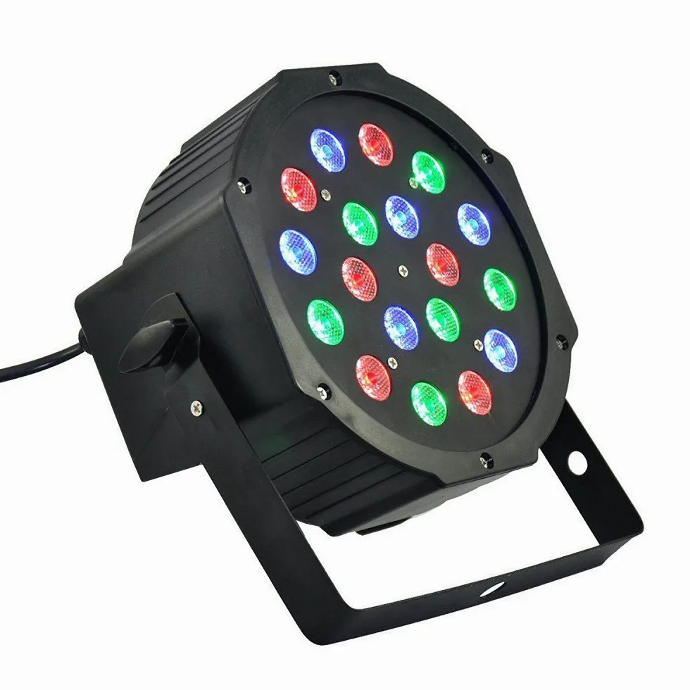 TEMPO DI SALDI Faro Rgb 18W Faretto 18 Led Vari Colori Discoteca Sensore Sonoro Luce Colorata