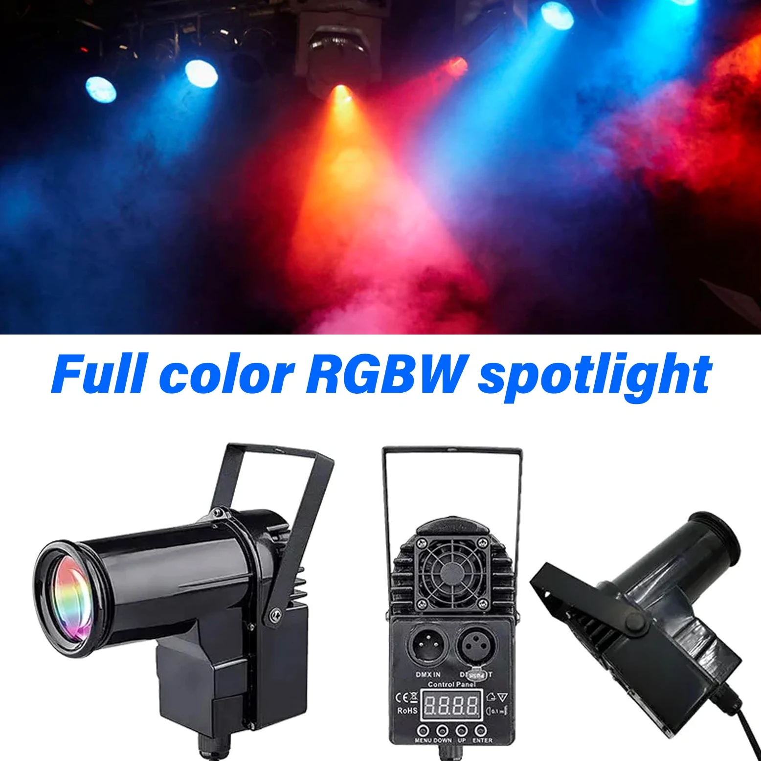 Pinspot LED luce 3 in 1 LED Pinspot spot spot spot 15 W RGBW sfera da discoteca con telecomando, mini spot luce da palcoscenico per feste, discoteche, club, bar, matrimonio