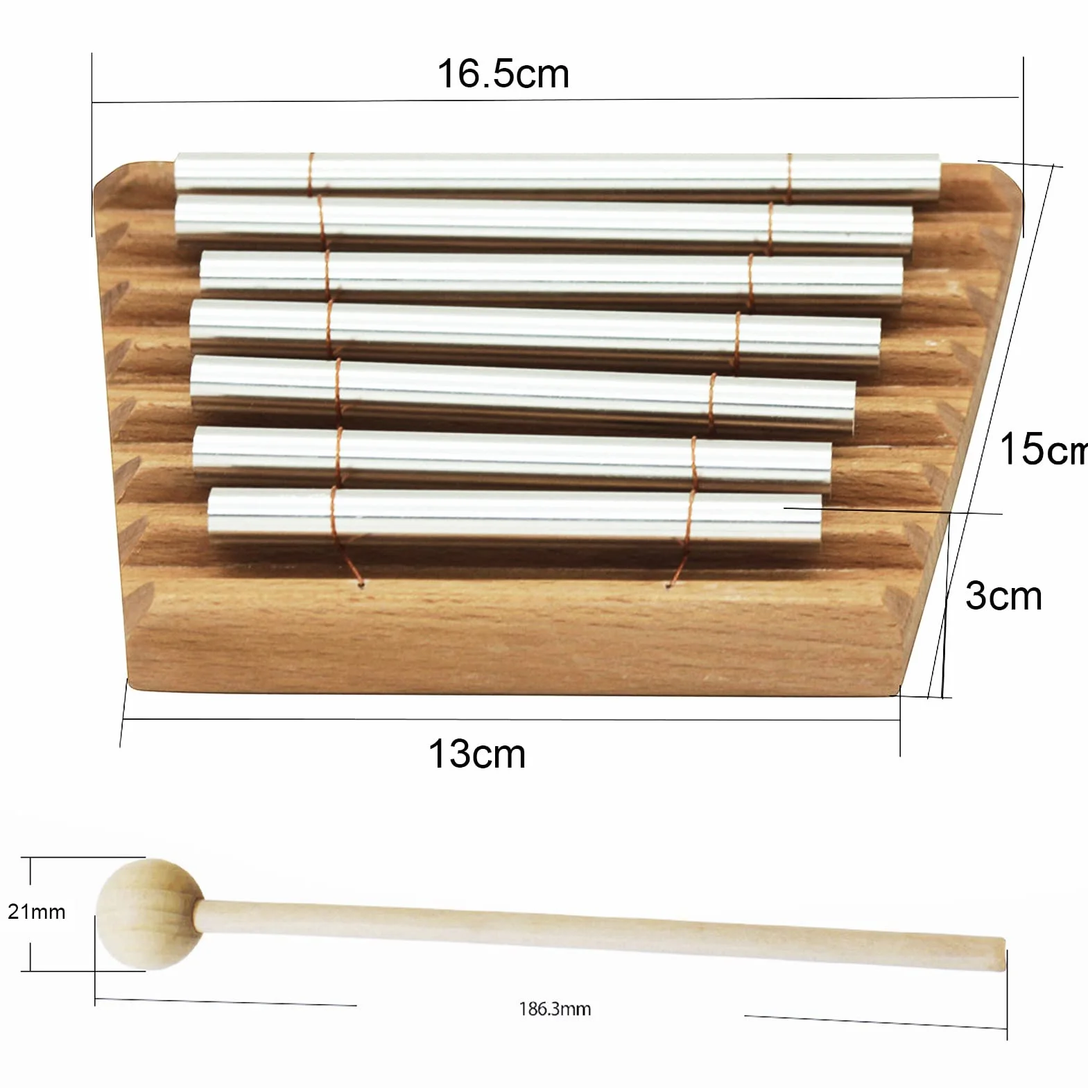 VGEBY 7 Tone Hand Chimes, Energy Chime Percussion Hand Bell Strumento a Percussione con Martello per la Preghiera in Classe Yoga Music