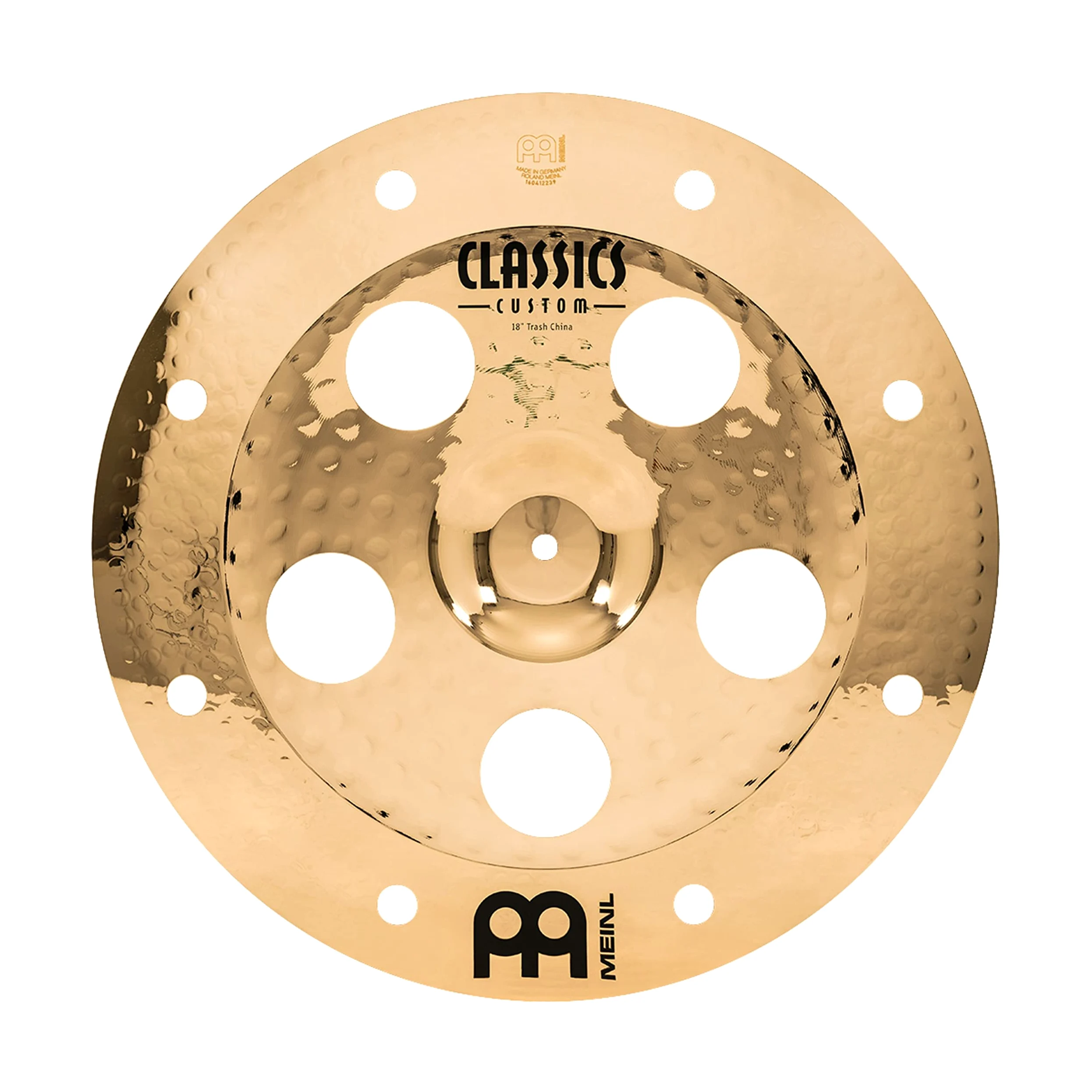 Meinl Cymbals Classics Custom Brilliant Piatto Trash China 18 pollici (45,72cm) per Batteria - Bronzo B12, Finitura Brillante, Prodotto in Germania (CC18TRCH-B)