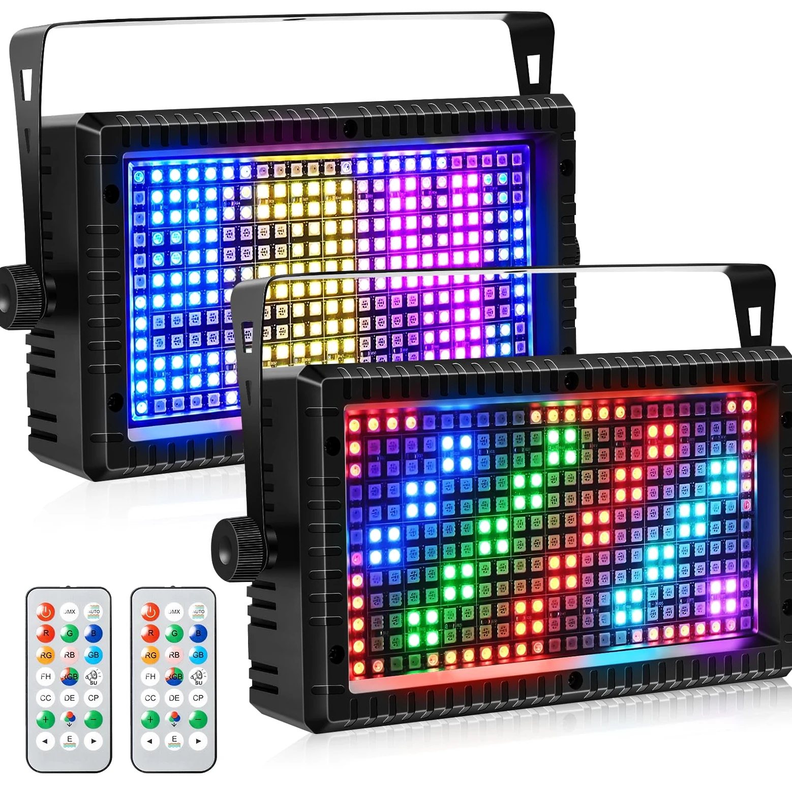 Proiezione a Strobe ZKYMZL 288 LED RGB 3-in-1 - Luci da Palco DMX con Telecomando e Attivazione Acustica per Eventi, Concerti, Matrimoni, Club e Chiese (2 pezzo)