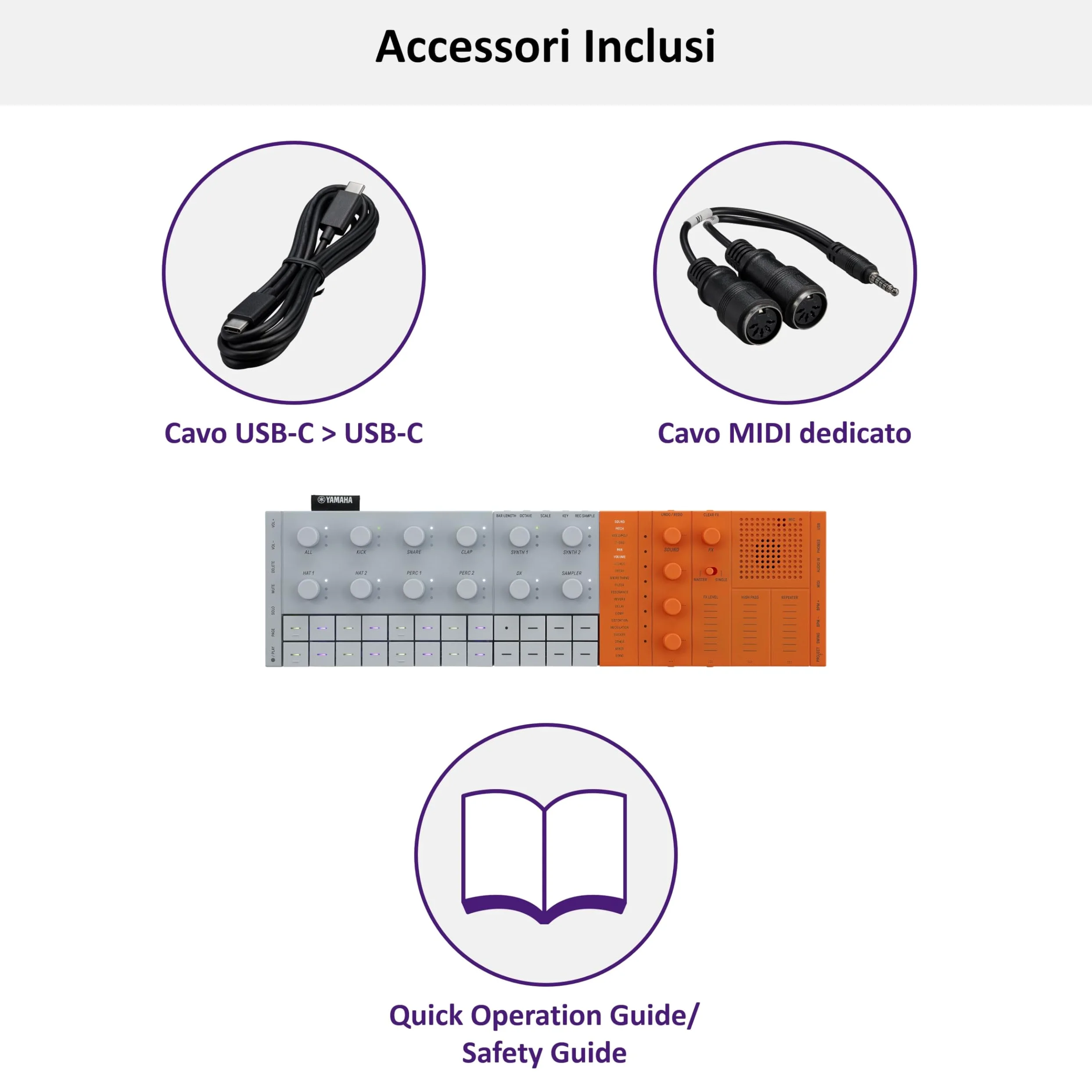 Yamaha SEQTRAK Mobile Music Ideastation – Studio di Produzione Musicale All-in-One con Motori Sonori Doppio, Campionamento Integrato, Altoparlante Incorporato e Batteria Ricaricabile – Arancio