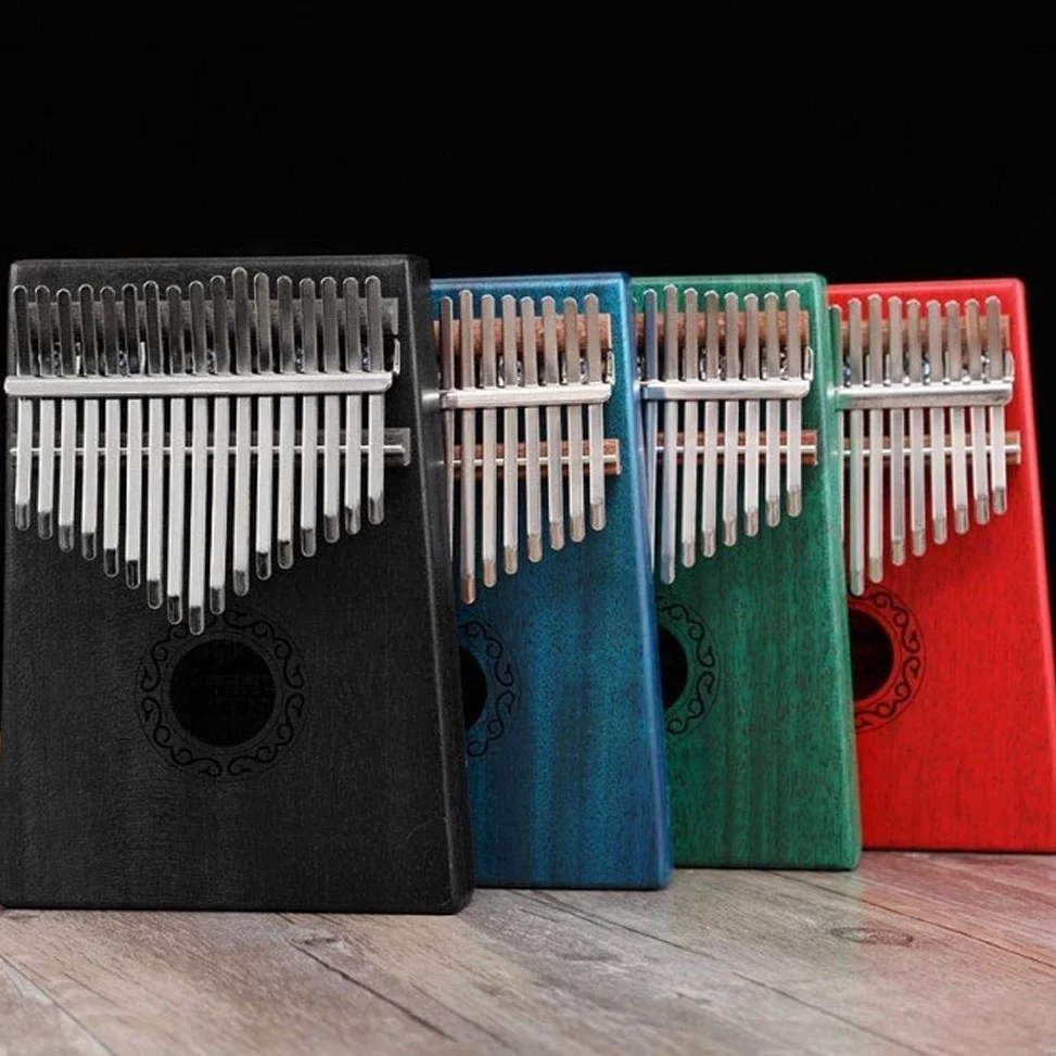 Pianoforte Kalimba a 17 tasti, in mogano, strumento musicale, ottima idea regalo, BLUE