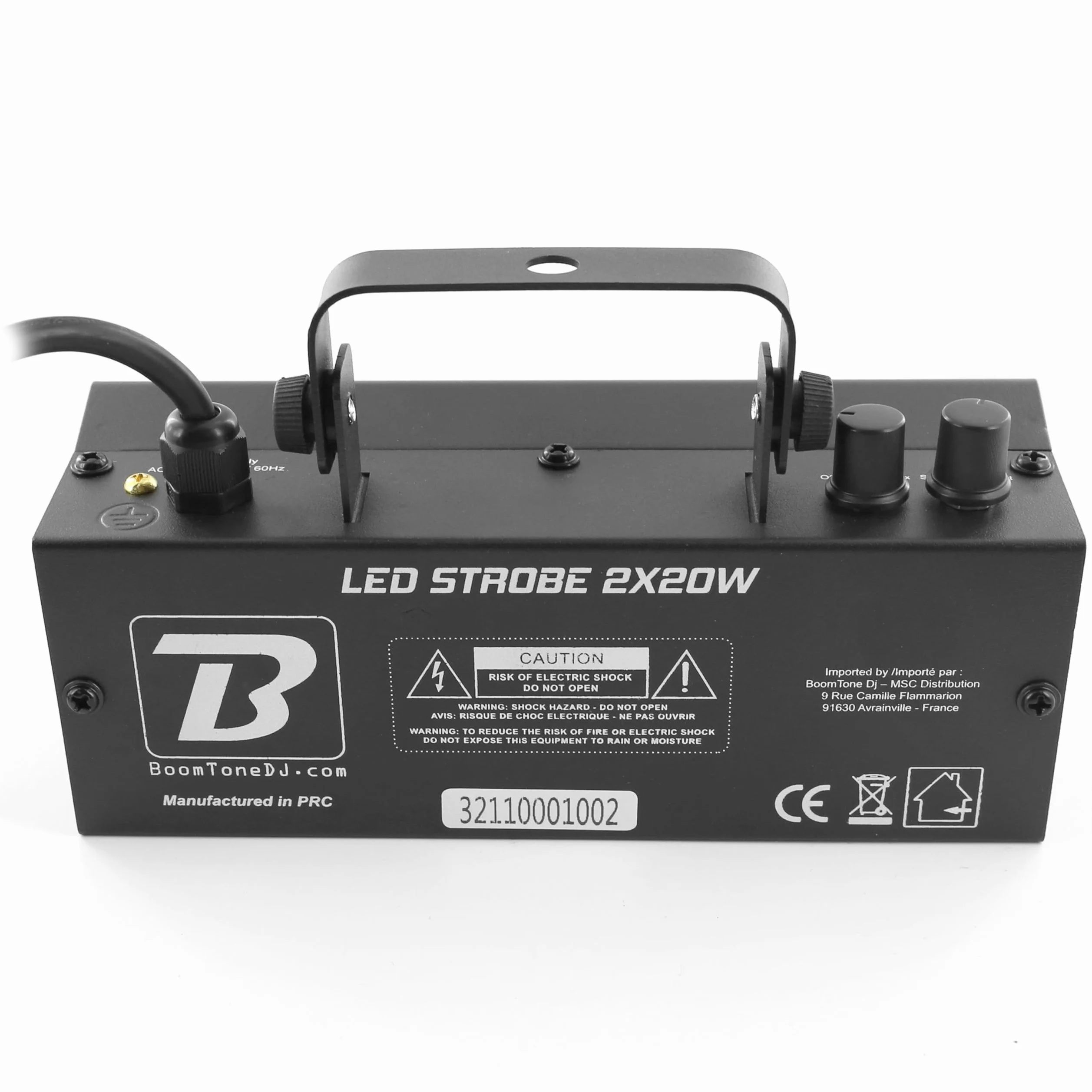 BoomTone DJ LED Strobe 2 x 20 W Nero - Stroboscopio LED potente per effetti di luce mozzafiato - Giochi di luce serale - Strobe DJ - Rilevamento musicale - Flash intenso - Illuminazione da discoteca