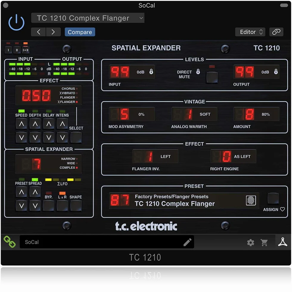 Plug-in di espansione spaziale TC Electronic TC1210-DT con controller hardware dedicato