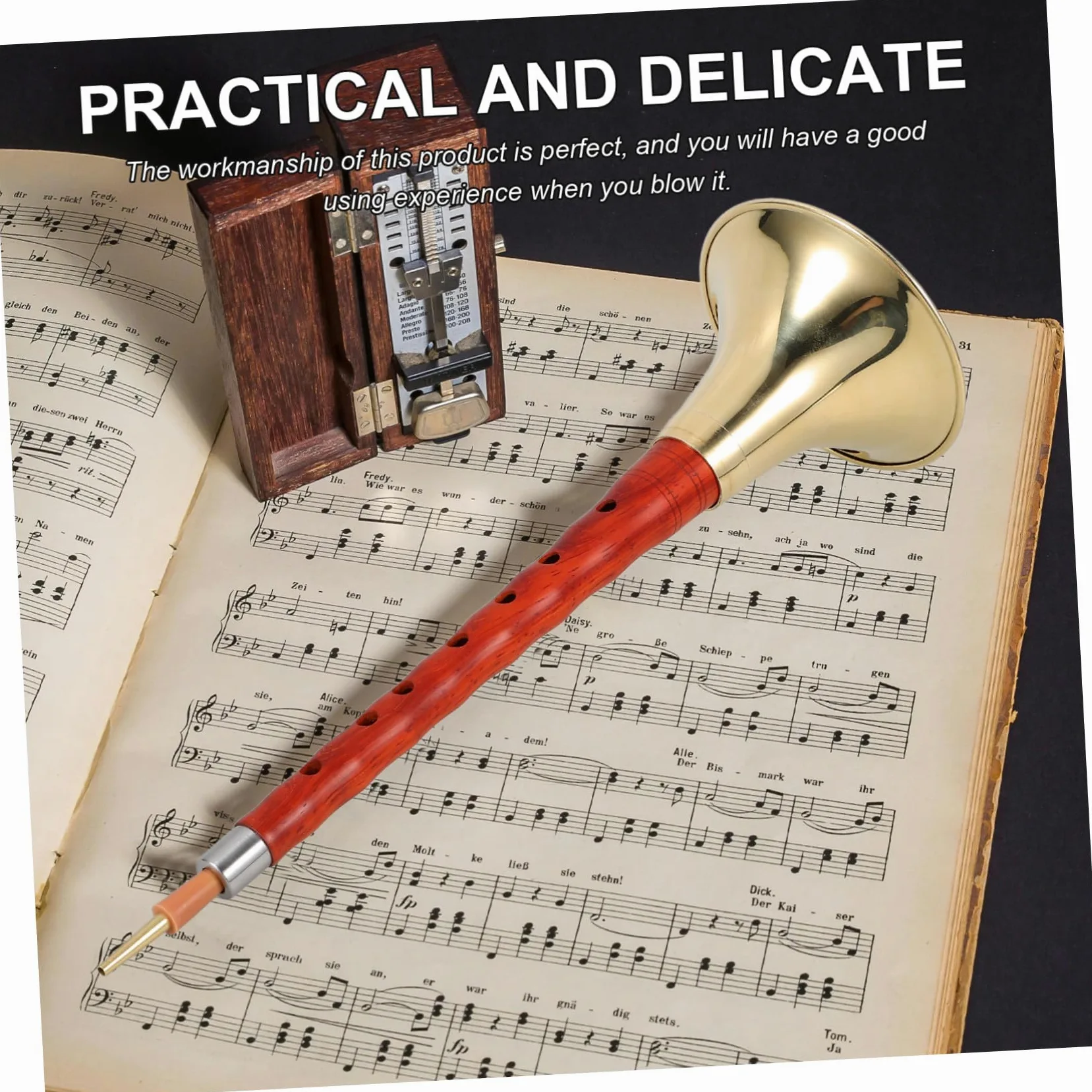 Suona in Legno Professionale in Ebano G Tono, Strumento a Fiato Tradizionale per Principianti e Adulti, Set Accessori e Suonata Melodiosa per Esecuzione Musicale Colore Casuale
