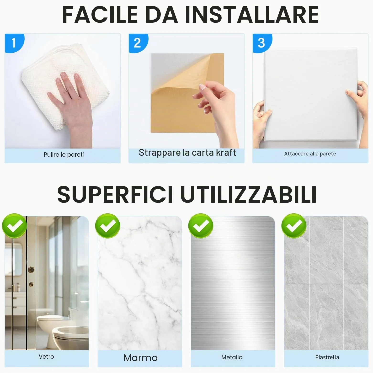 Anluoamfuy 12 Pezzi Pannelli Fonoassorbente Autoadesiva, Isolamento Acustico Fonoassorbente Ad Alta Densità, Isolamento Acustico per Soffitti e Porte Pannelli Fonoassorbenti, Insonorizzazione Stanza