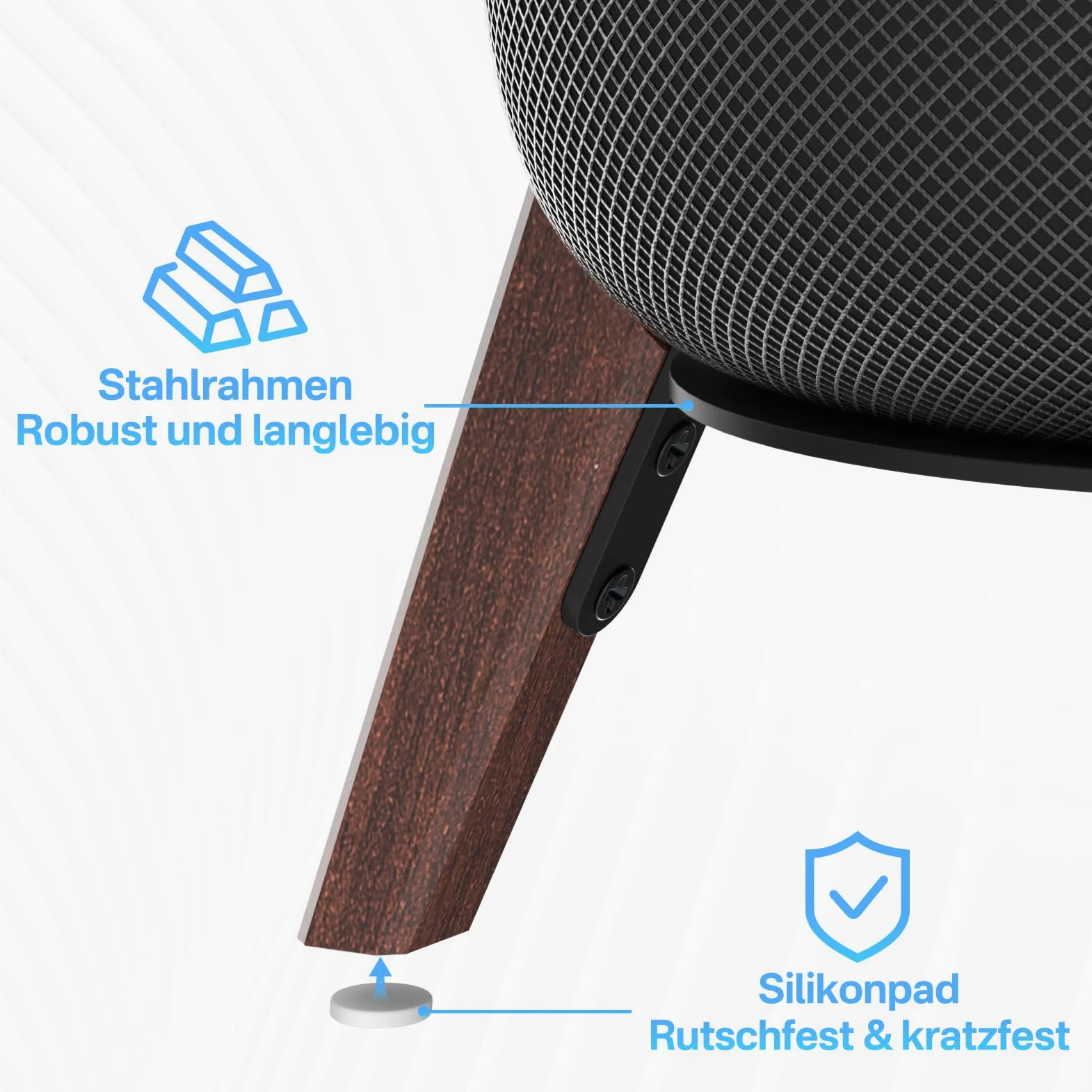 notiela Supporto da tavolo in legno nero per HomePod 1 e 2 - Supporto da scrivania in legno antiscivolo con design a tre zampe, compatibile con HomePod di prima e seconda generazione