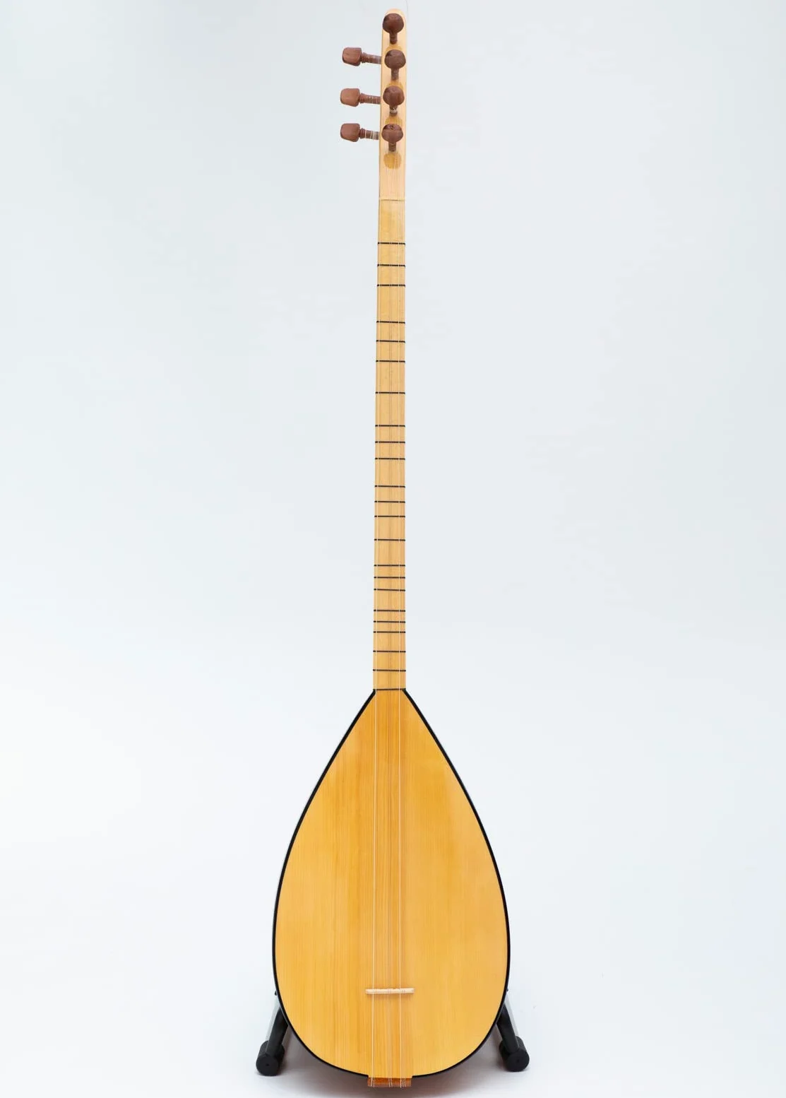Saz turco a collo lungo in legno di ciliegio con pickup, strumento fatto a mano al 100%.