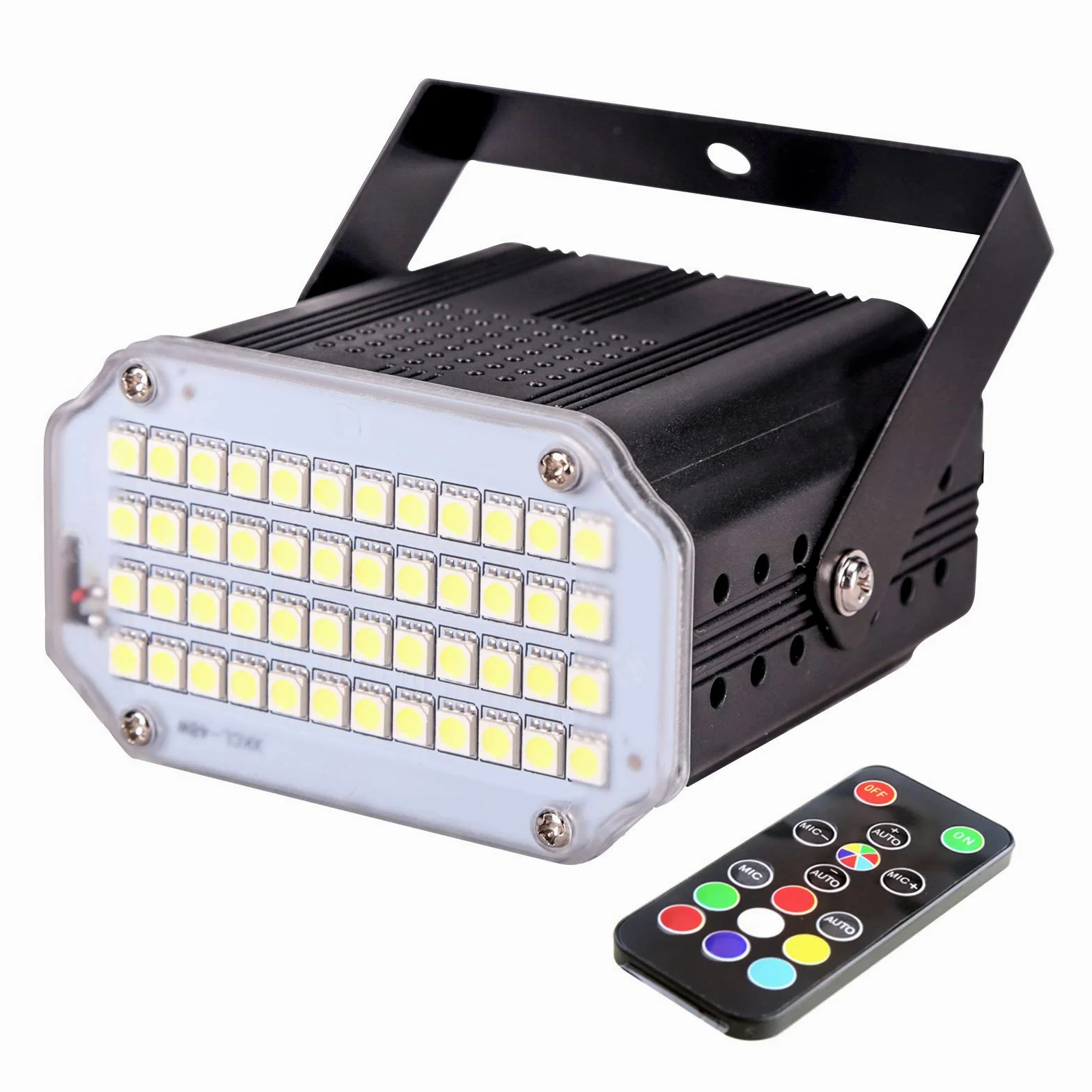 48 Led RGB Multicolore Strobo Discoteca Luce Stroboscopica con Telecomando per Casa, Mini Led Strobe Lights Luci Stroboscopiche per Festa, Lampada Stroboscopica Discoteca Intermittenza Stroboscopio