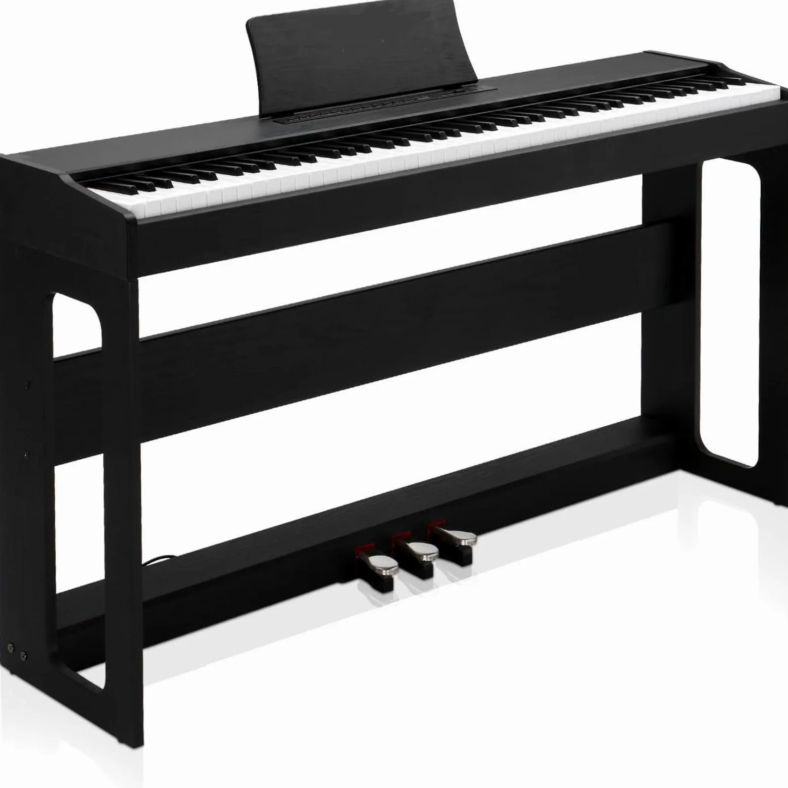 LEADZM Pianoforte Digitale a 88 Tasti, Tastiera Completamente Pesata, Pianoforte Elettrico con MIDI USB, Audio Bluetooth e Altoparlanti Stereo, 128 Toni e Ritmi, Sistema a 3 Pedali (Nero)