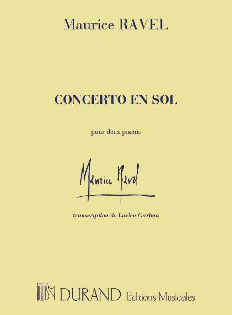Maurice Ravel - Concerto En Sol | Spartito per 2 Pianoforti, 4 Mani | Trascrizione di Lucien Garban con Riduzione del Materiale Orchestrale | Musica Classica per Studio, Duo e Performance