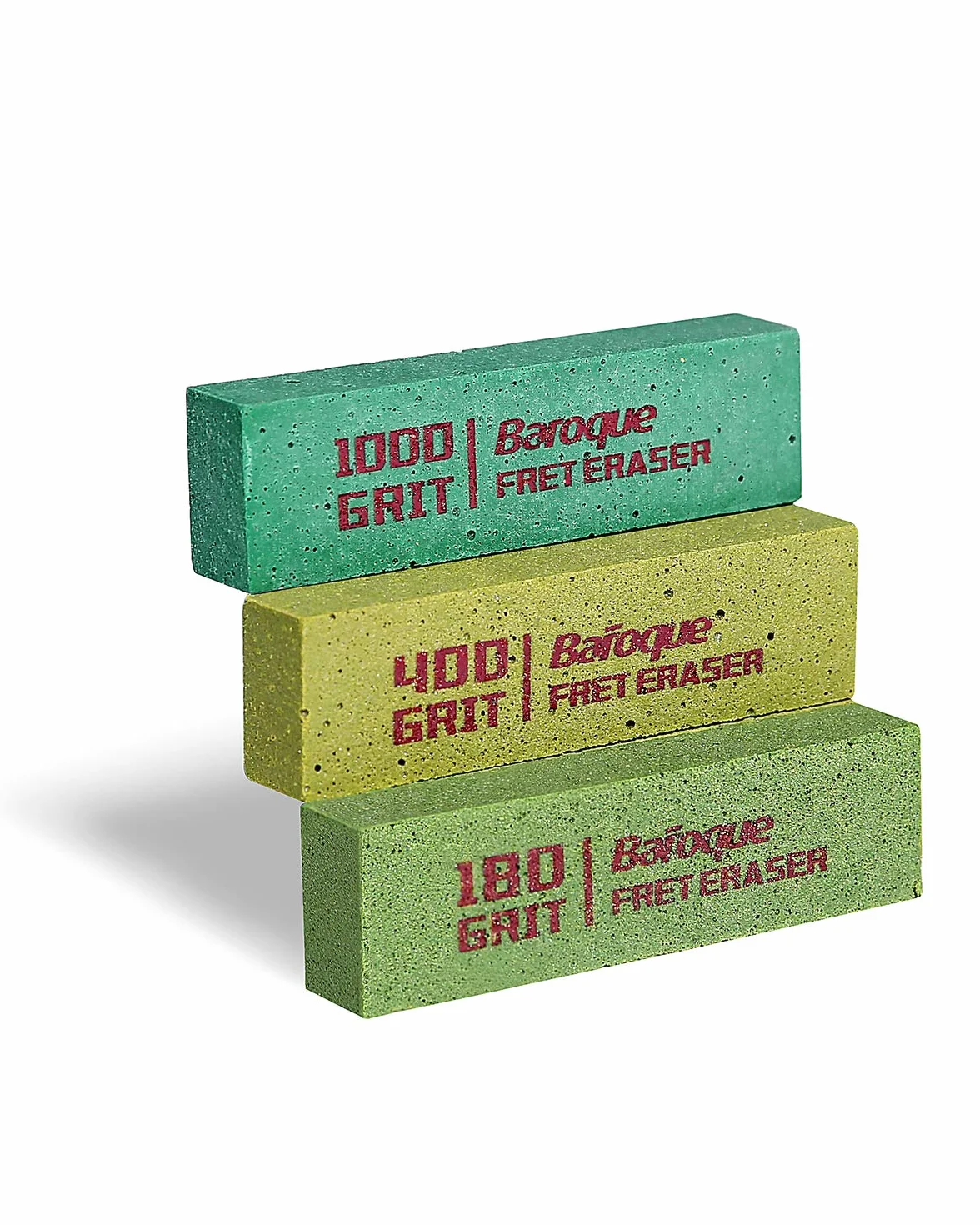 Set di 3 gomme barocche per chitarra, pulizia per la lucidatura dei tasti | kit di strumenti per la pulizia dei tasti, filo per tasti/corda/metallo, set di 3 (grana 180 e 400 e 1000)