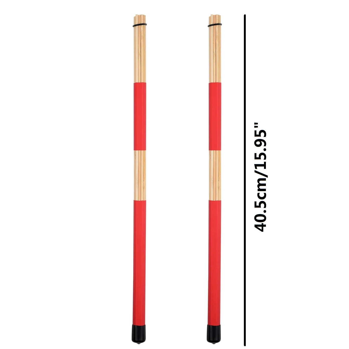 Jazz - Bacchette per batteria, bacchette in bambù, per musica jazz e folk (rosso)