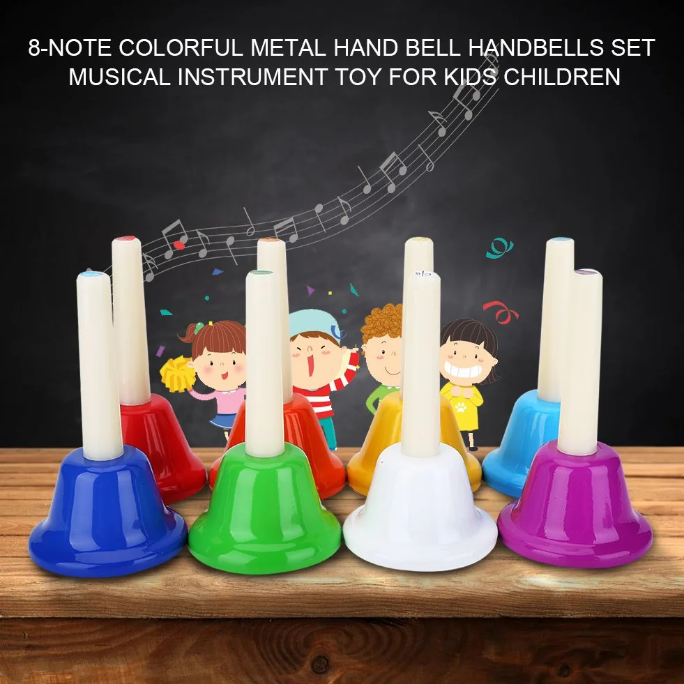 Set di 8 campane diatoniche in metallo, per decorazione di nozze, orchestra per bambini, educazione musicale, musica per feste