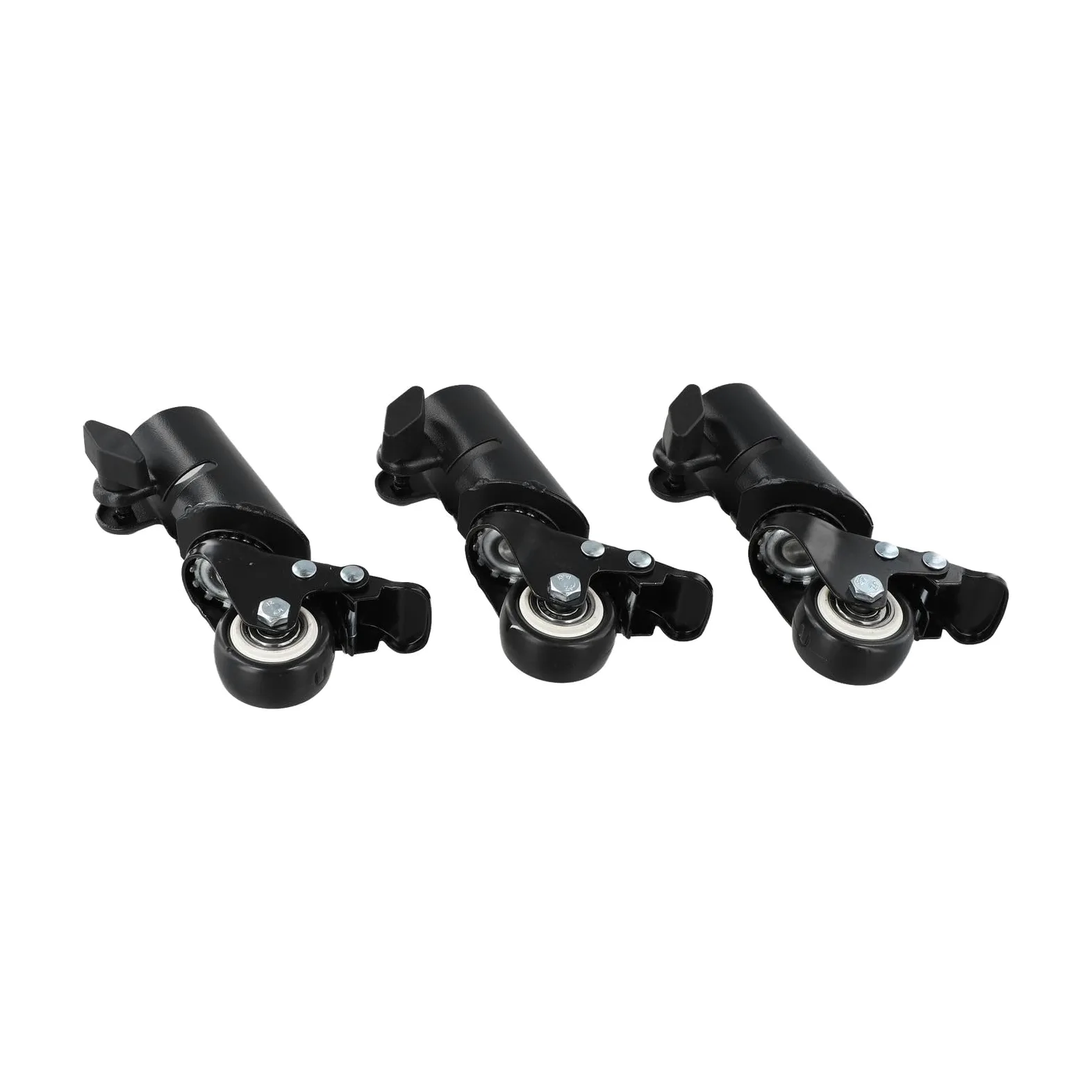Rotelle per treppiedi per altoparlanti, confezione da 3, per staffa in metallo a forma di L, capacità di carico 30 kg, 40 mm, silenziose rotelle per altoparlanti PA