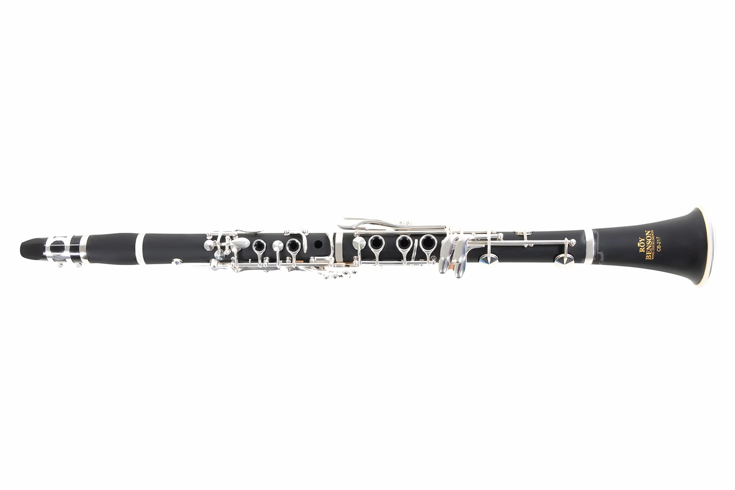 Roy Benson Bb Clarinet CB-217 (con sistema Boehm, corpo in ebanite, meccanismo in nichel argentato, compresi gli accessori per la cura e la custodia rettangolare, con set di zaini)