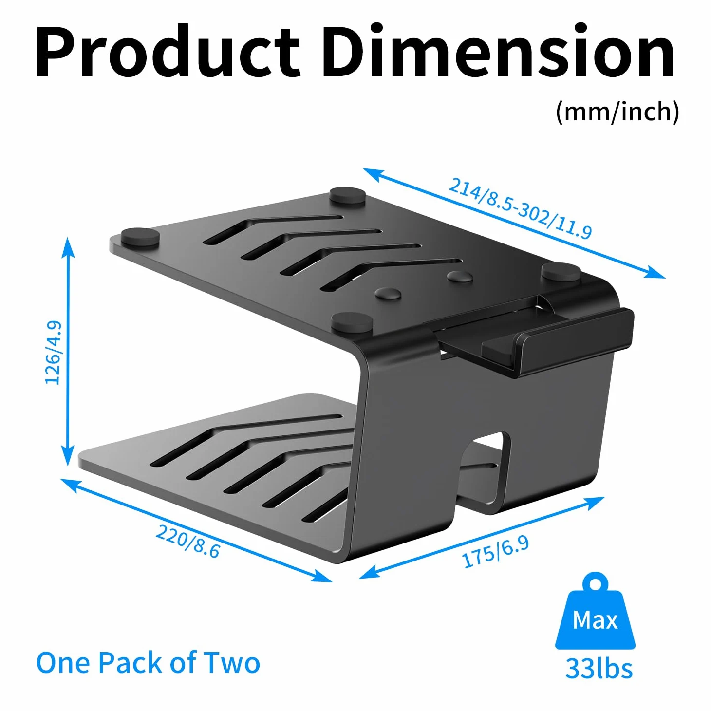 suptek 1 paio di supporti per altoparlanti da tavolo con cuscinetti di assorbimento delle vibrazioni, coppia di supporti per altoparlanti in metallo, supportano fino a 15 kg ciascuno, supporto audio