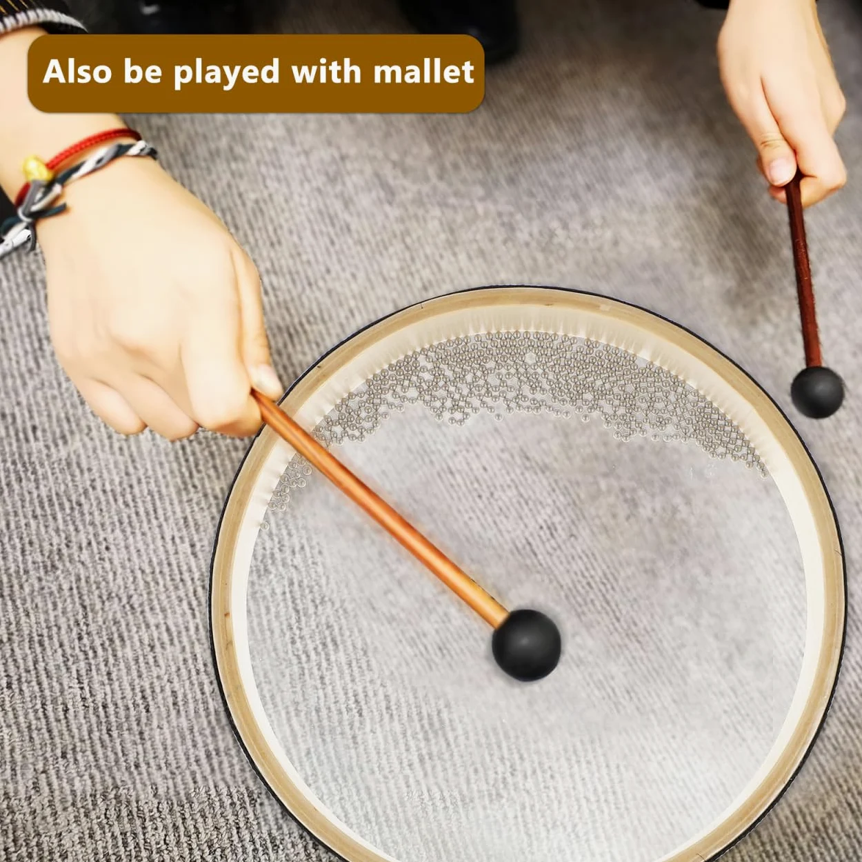 Mikinona 2pezzi Ocean Drums Da Strumenti Musicali Percussivi Con Sfere Acciaio Per Suoni Per Adulti