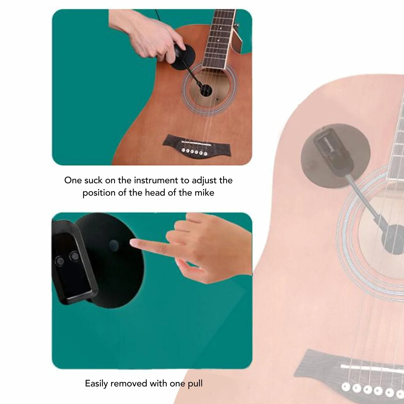Microfono per Strumenti Wireless 2.4G, Sistemas di Pickup per Microfono per Sassofono a Condensatore con Rotazione di 360°, per Fisarmonica per Violino e Chitarra, per Concerti