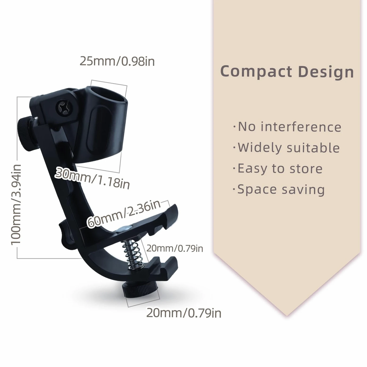 4 clip per microfono a tamburo regolabile, antiurto, supporto per microfono universale, per microfono da 18 – 28 mm, clip per microfono antiurto