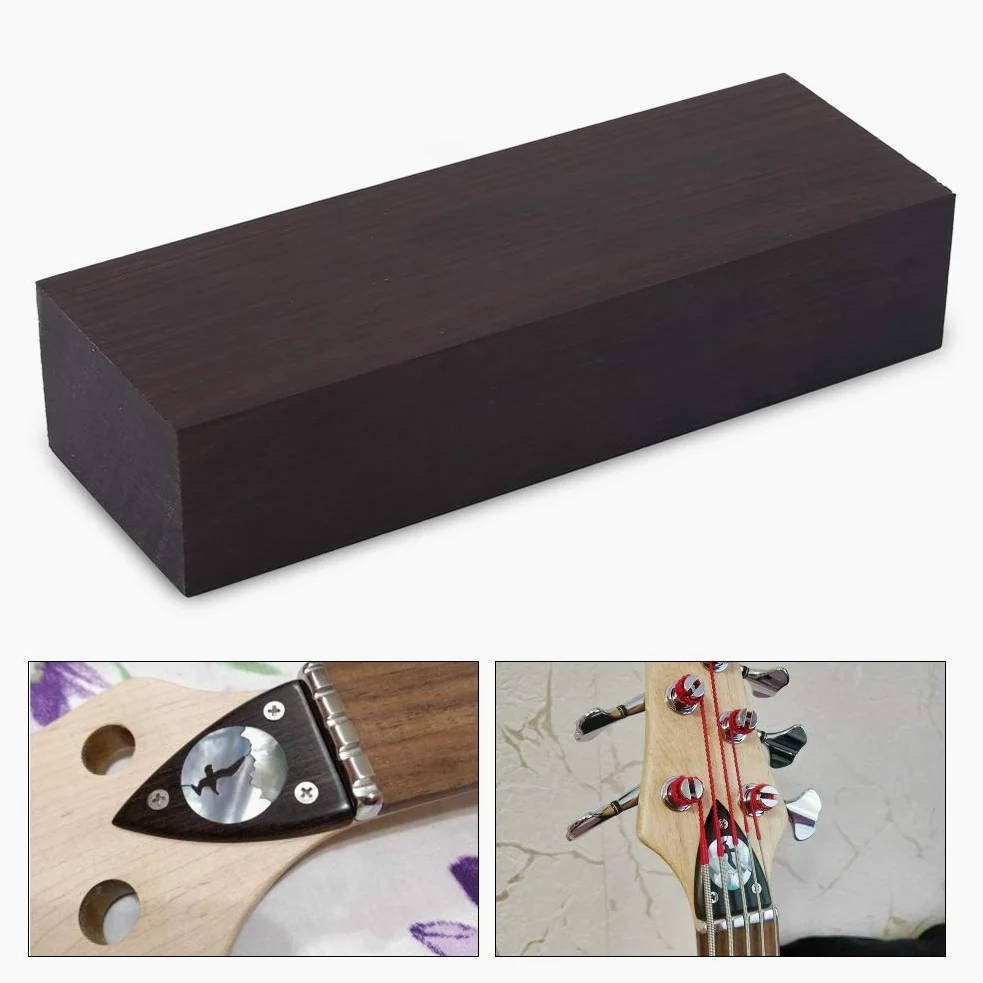 Akozon 12*4*2.5 Legno di Ebano Nero Vuoto Materiale Fai da Te per Strumenti Musicali, Strumenti Musicali