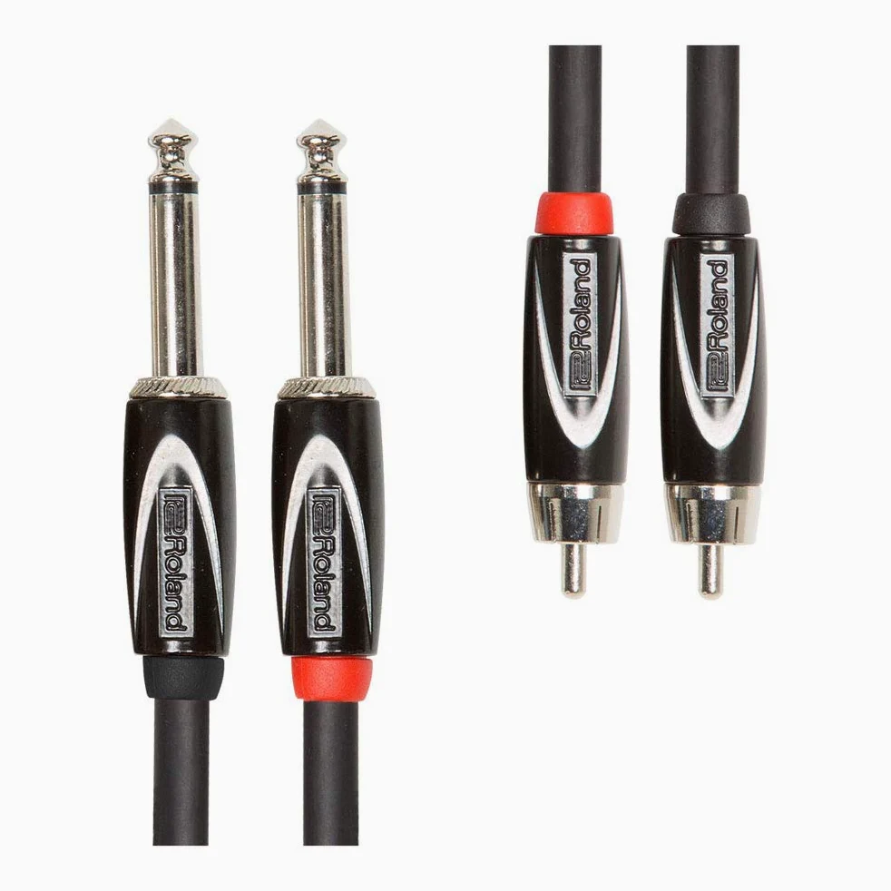 Roland Doppio Cavo di Interconnessione Black Series—Da 1/4” a Rca, 3M /10Ft Rcc-10-2R28