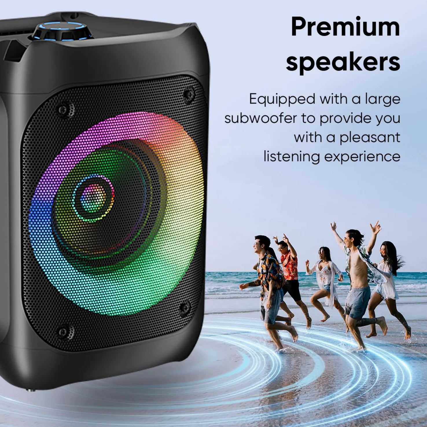 Ankuka Karaoke con 2 Microfoni Karaoke Professionale Completo con 1 Microfono Wireless & 1 Microfono con Cavo Cassa Karaoke Potatile PA Sistema e Luce LED, Supporta Bluetooth/TF/USB/AUX/FM/TWS