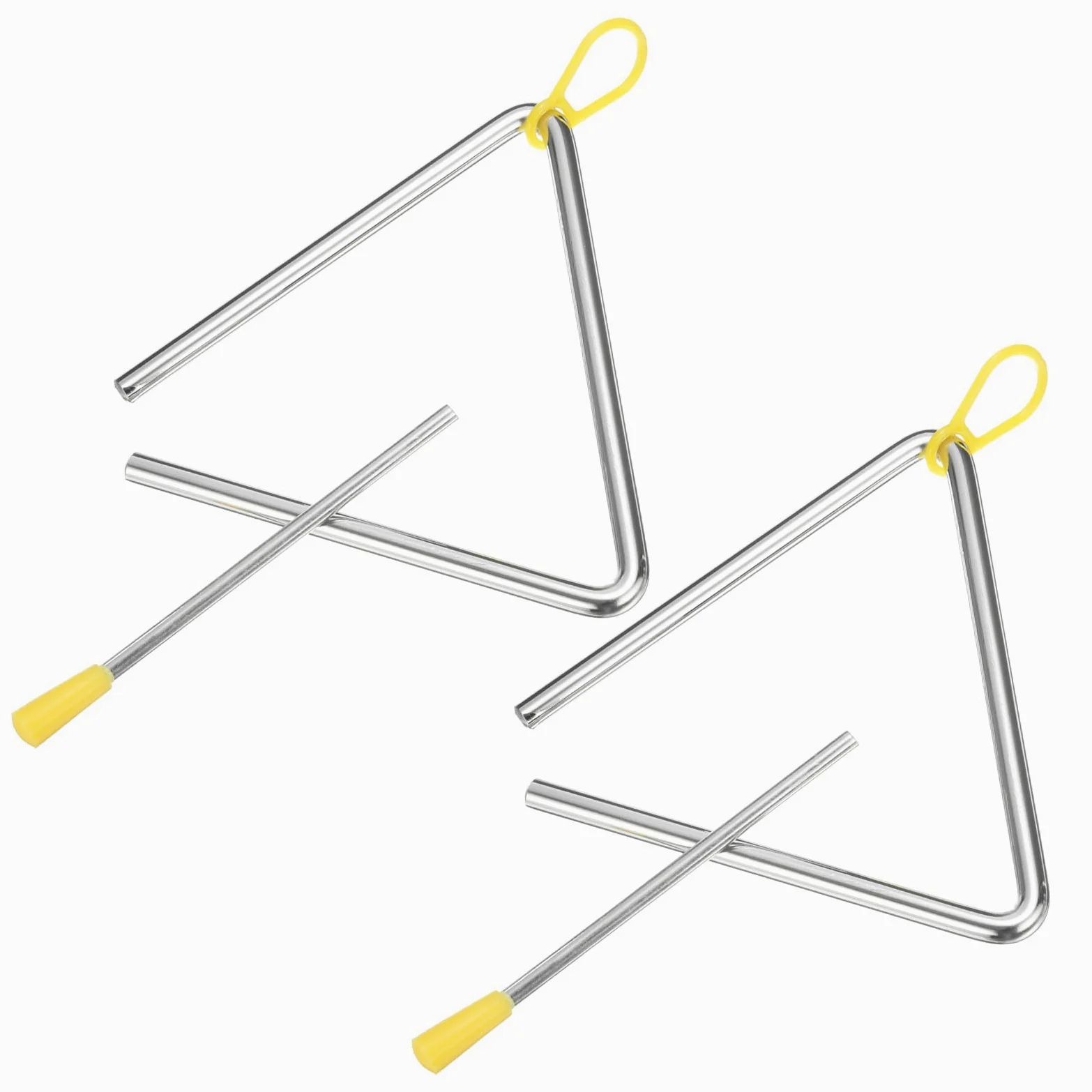 PATIKIL 14" Triangolo Musicale in Acciaio, 2pz Percussione Manuale con Bacchetta, Strumenti per Creare Rumore Batteria Concerti Band Riunioni Familiari Sport Competitivi