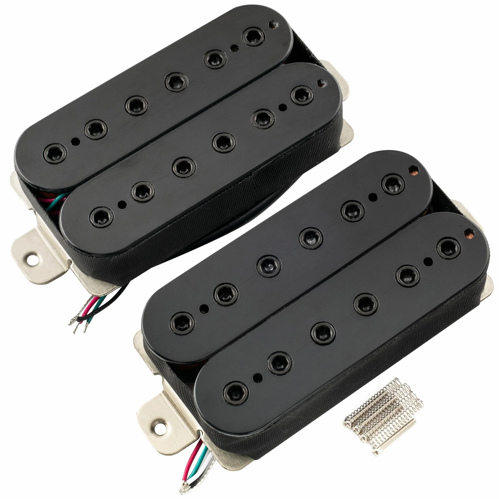Musiclily Pro HH-HEXA Alnico 5 Scoperto Pick Up Humbucker Polo Esagonale Regolabile Manico Ponte Set 7,8K/16K per Chitarra Elettrica, Nero