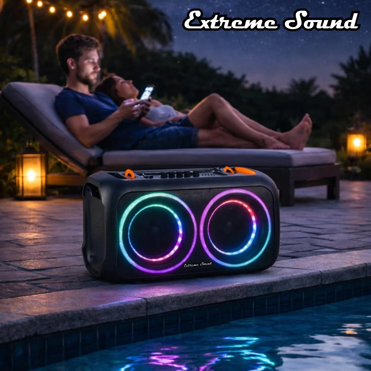 Cassa Portatile Bluetooth Ricaricabile – KIT Karaoke + 2 Microfoni - Autonomia fino a 48 ore - Radio FM, TWS, USB, AUX LED RGB, 2 Subwoofer16 cm -