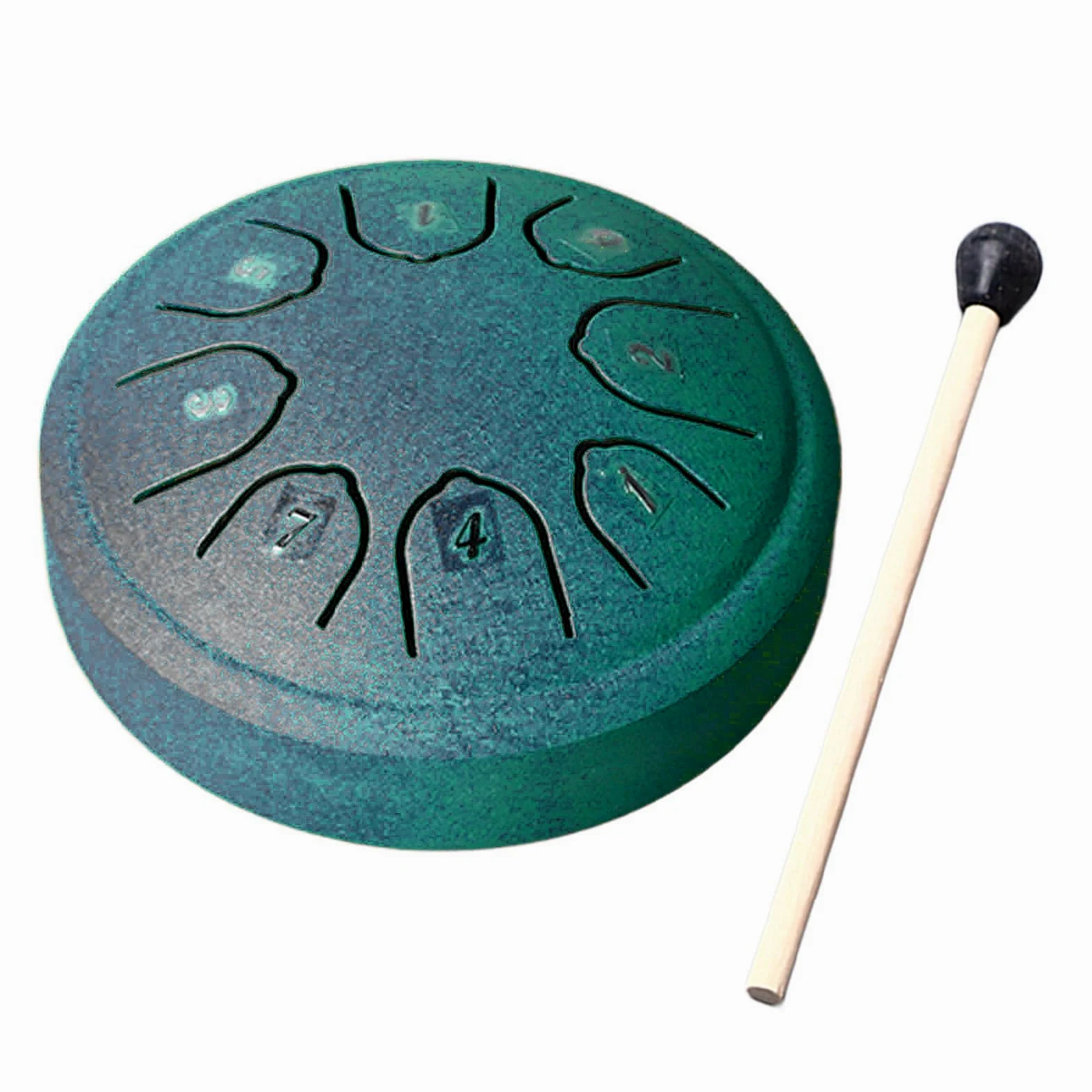 Tamburo per Lingua Mini Tamburo per Lingua in Acciaio Al Carbonio a 8 Toni da 4,5 Pollici per Bambini Adulti (GREEN)
