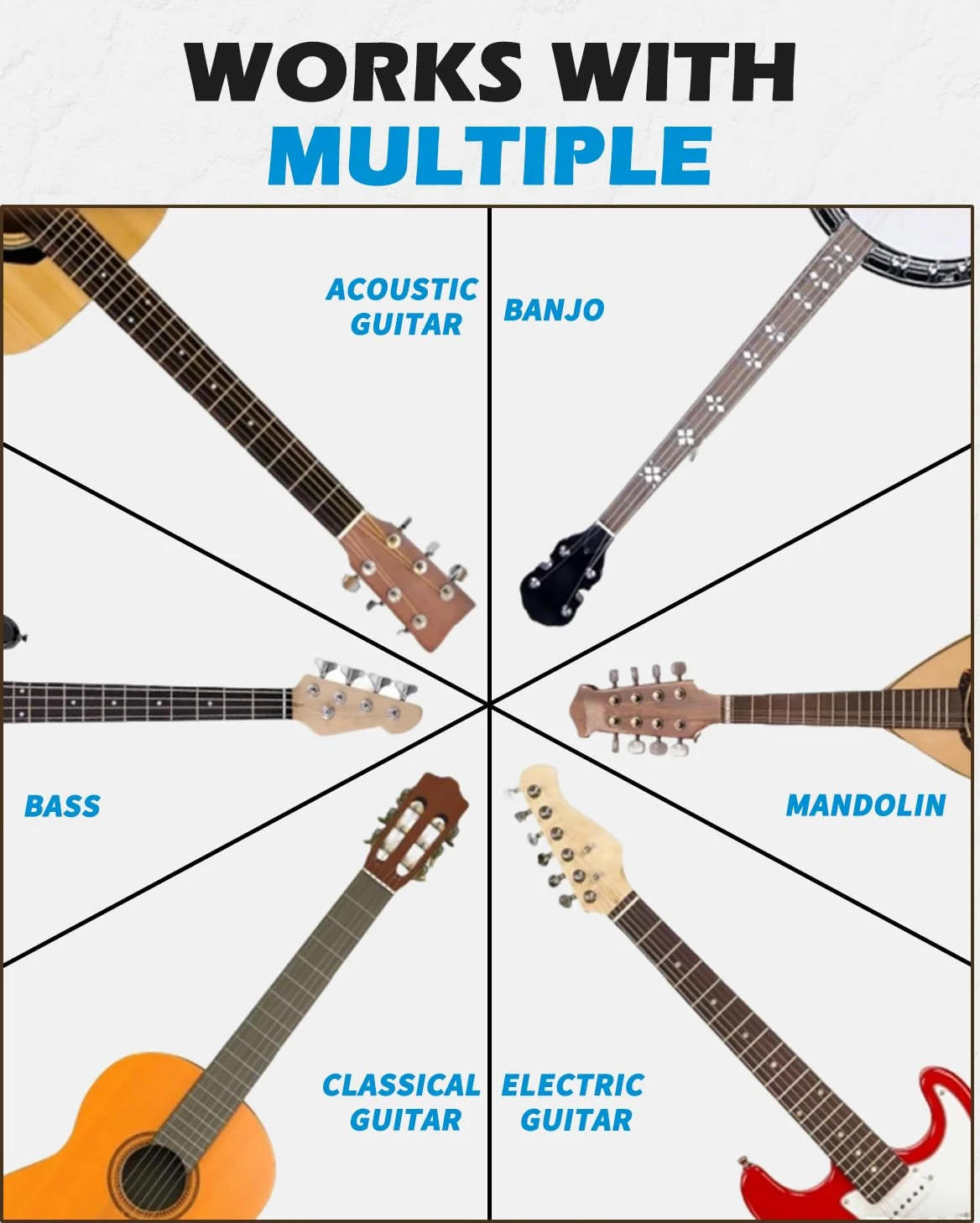 STRCIH Supporto da parete Gravity Wall per chitarra, supporto a forma di U in noce, con chiusura automatica, adatto per chitarre acustiche ed elettriche, banjo e bassi (confezione da 2)