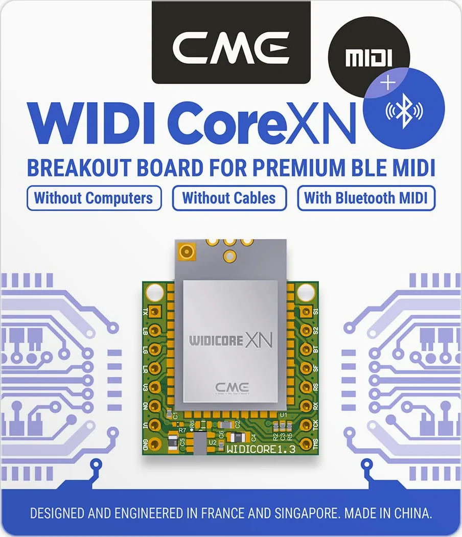 CME WIDI Core XN – Scheda Bluetooth MIDI BLE per Sviluppatori, Connettore per Antenna Esterna, Header Non Popolato per Integrazioni Personalizzate, Non Compatibile con Upgrade CME