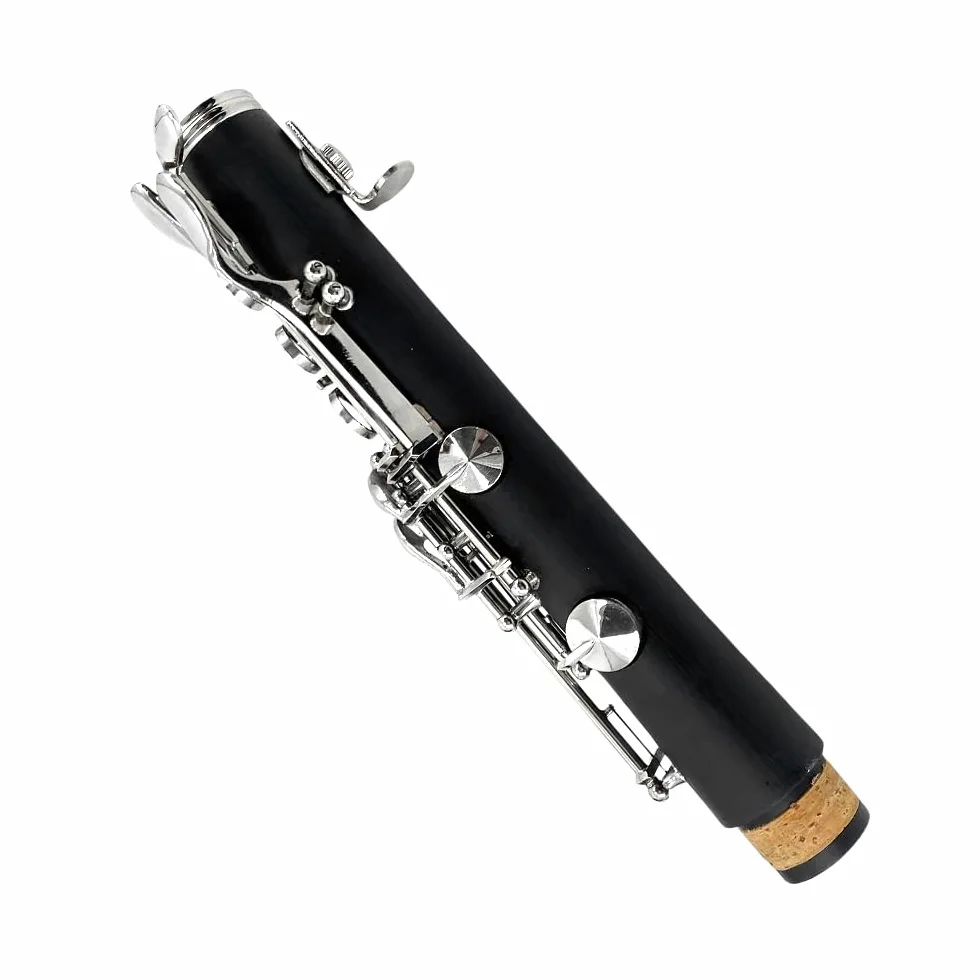 Clarinetto in Ebonite Nero con Chiave di Do, 17 Tasti Nichelati, Borsa da Trasporto e Kit di Cura Professionale Clarinetto di Tuning C con 2 Barre per Principianti e Orchestrine Include