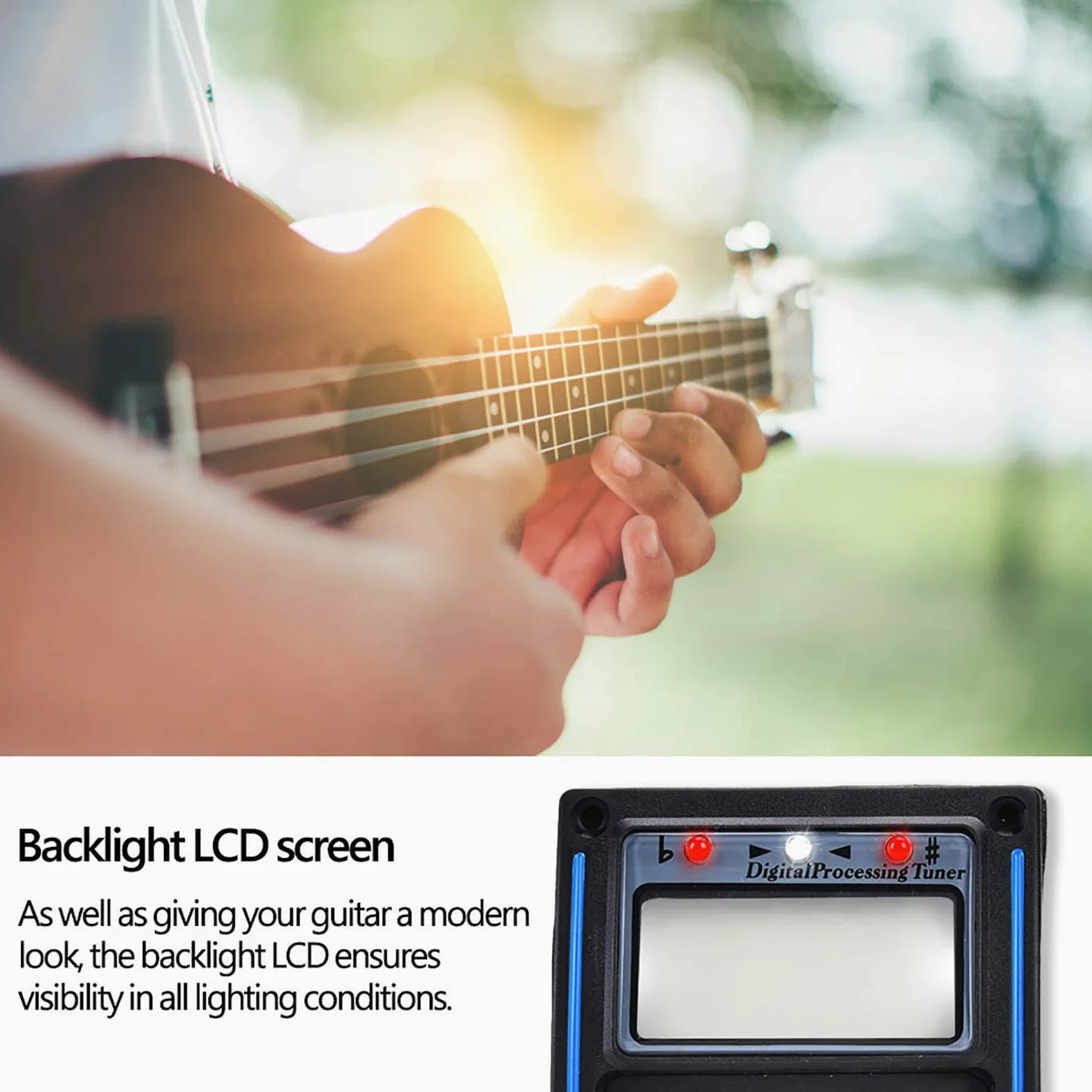 Equalizer per Guitar Pickup - Preamp con EQ a 5 Banche, Sistem di Tuning Piezo con Display LCD per Chitarra