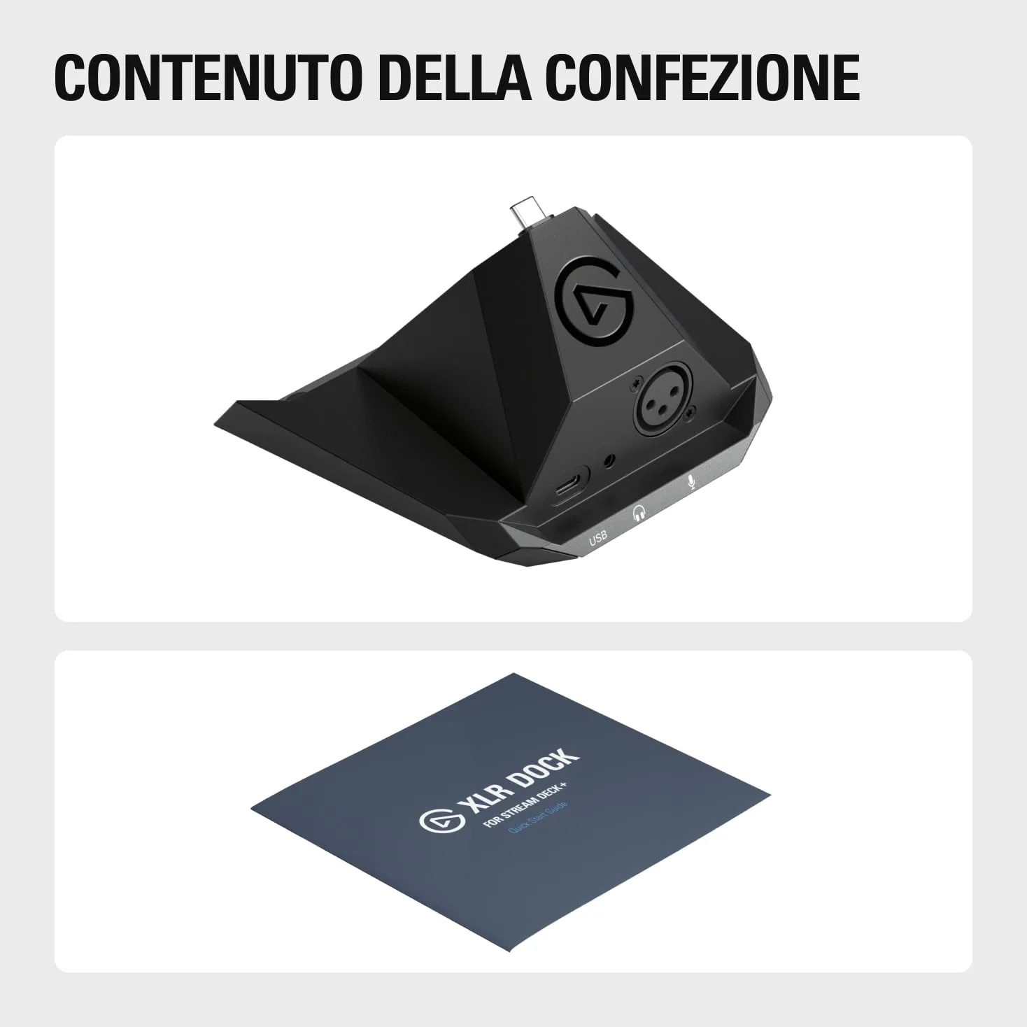 Elgato XLR Dock – Per Stream Deck +, interfaccia microfono da XLR a USB, mixer audio personalizzabile, guadagno di 75 dB/alimentazione phantom/Clipguard – Mac/PC, Stream Deck non incluso