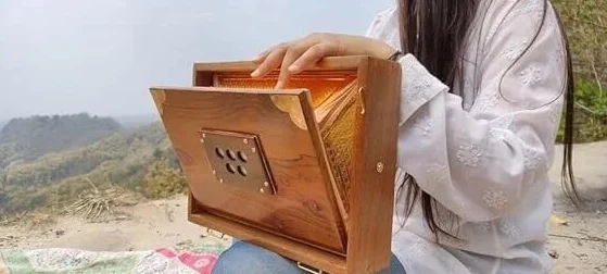 Scatola Shruti in puro legno di teak, 30,5 cm, strumento musicale con borsa, chiavi in legno, scatola Shruti 432Hz sintonizzata