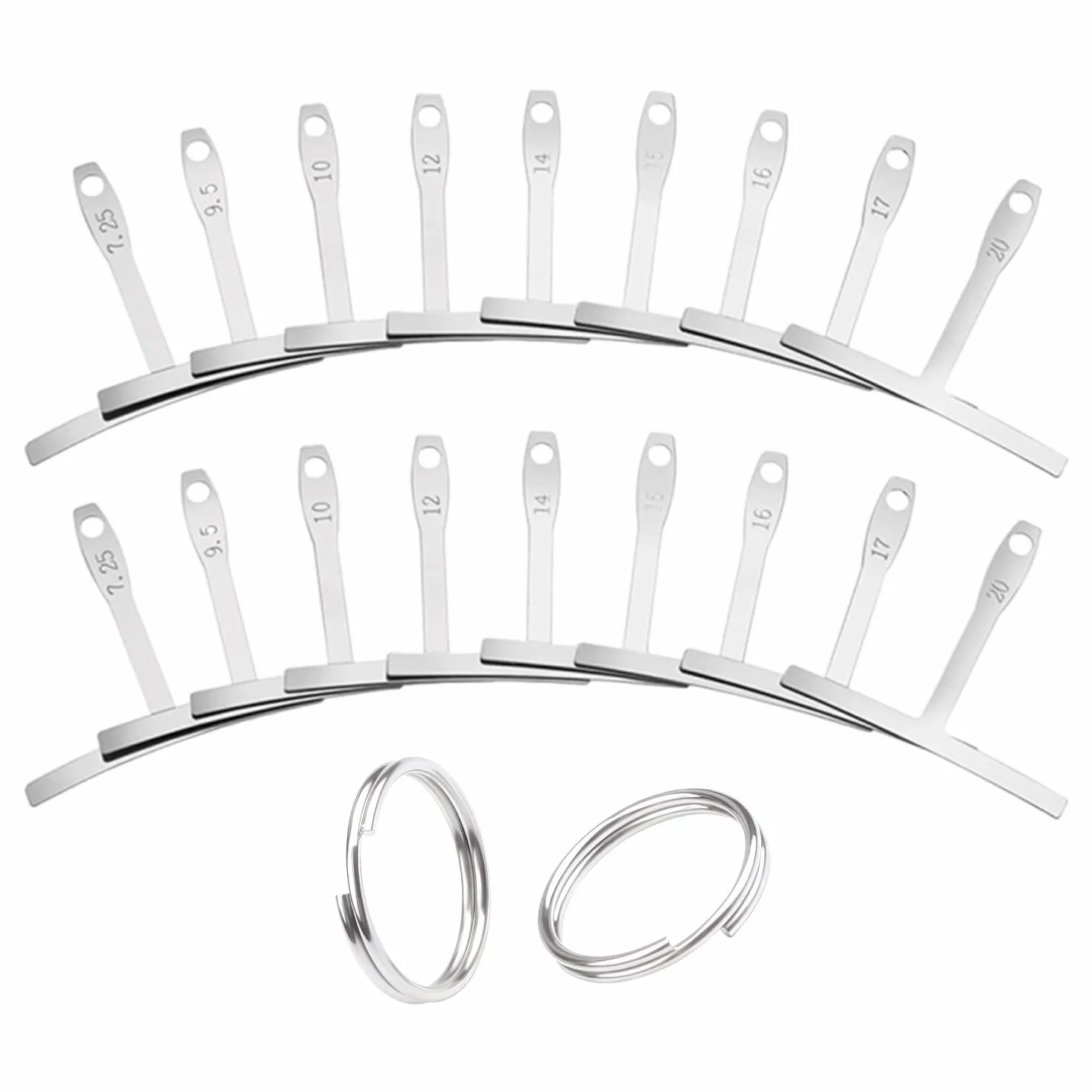 2 Set Di Righelli Per Archi E 2 Portachiavi, Misuratore Del Raggio Della Chitarra, Strumenti Per La Riparazione Della Chitarra, Accessori Per Strumenti Musicali