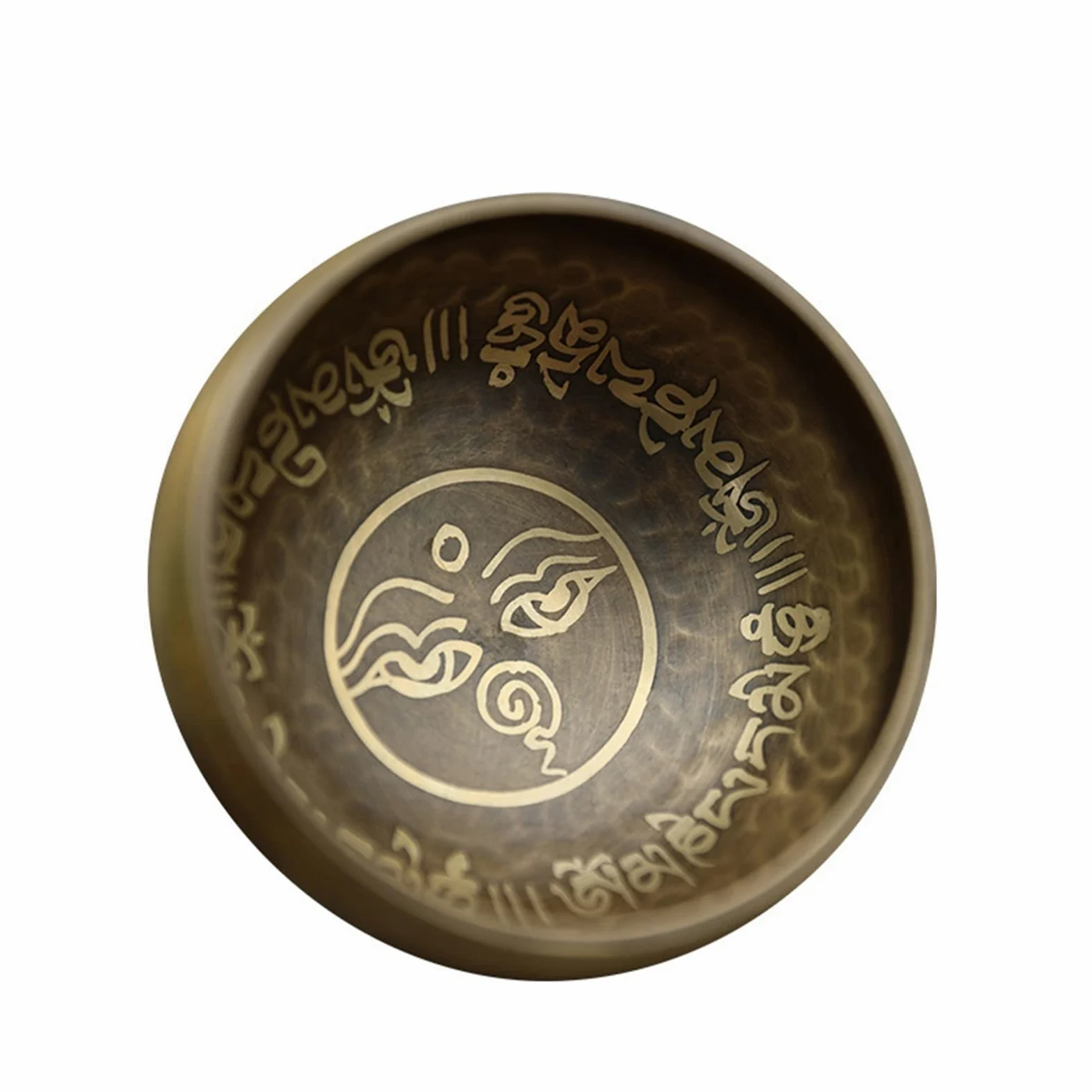 Campana tibetana, set di campane tibetane, con vassoio in seta e bastone in legno, calibro da 9 cm, questa ciotola per canto buddista, ideale per l'editazione dello yoga e la guarigione del suono