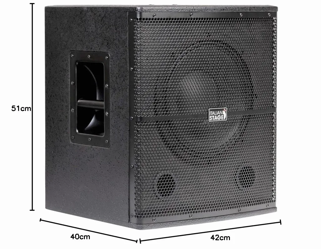 PROEL Italian Stage IS S112A - Subwoofer Attivo da 700w in classe AB con cono da 12" a 2 canali In Out, per locali feste spettacoli DJ, Nero