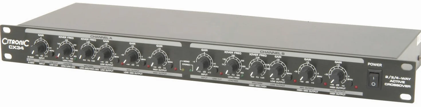 Citronic CX34 2/3/4Way Active Crossover